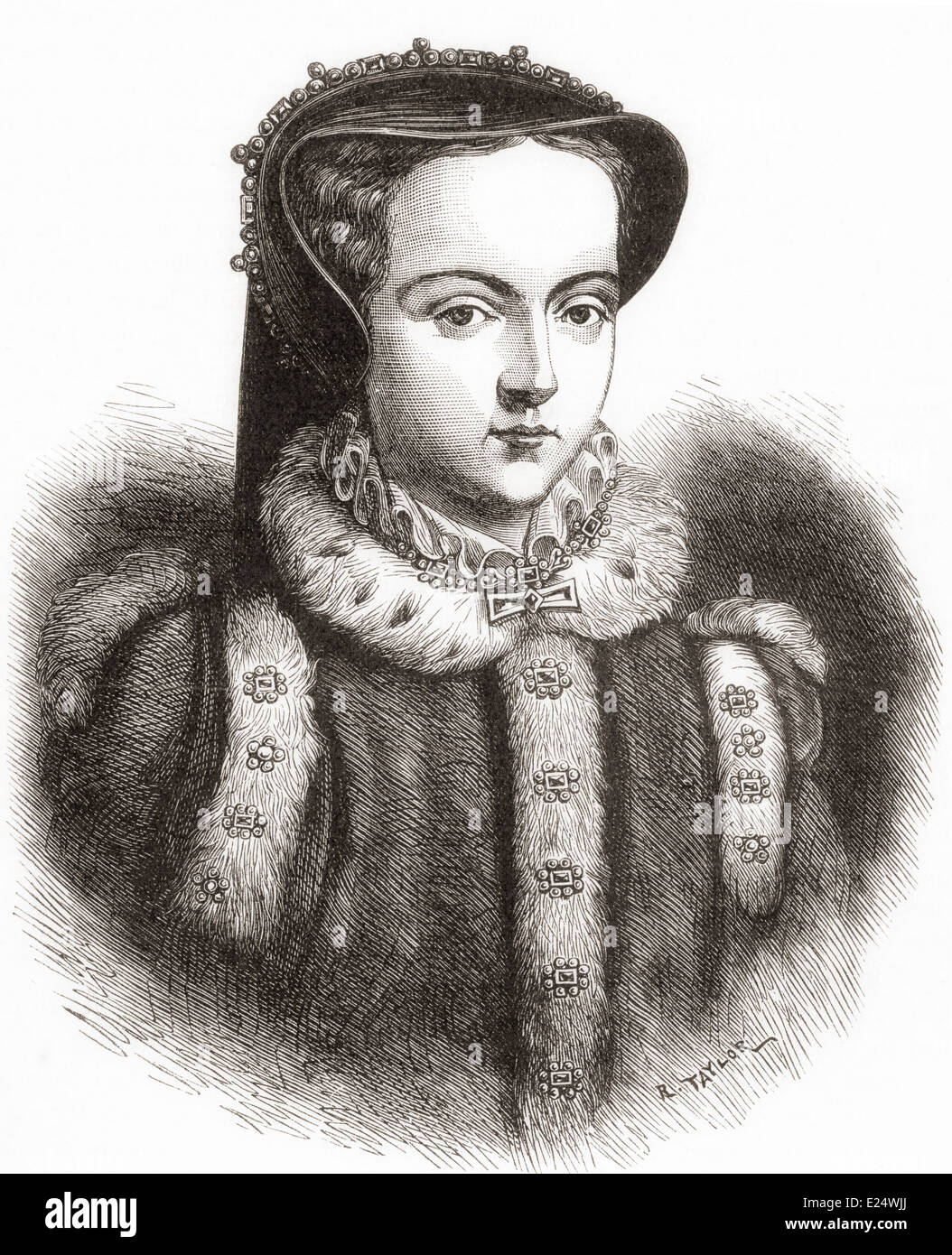 Maria i. von England, auch bekannt als Bloody Mary, 1516 – 1558. Königin von England und Irland. Stockfoto