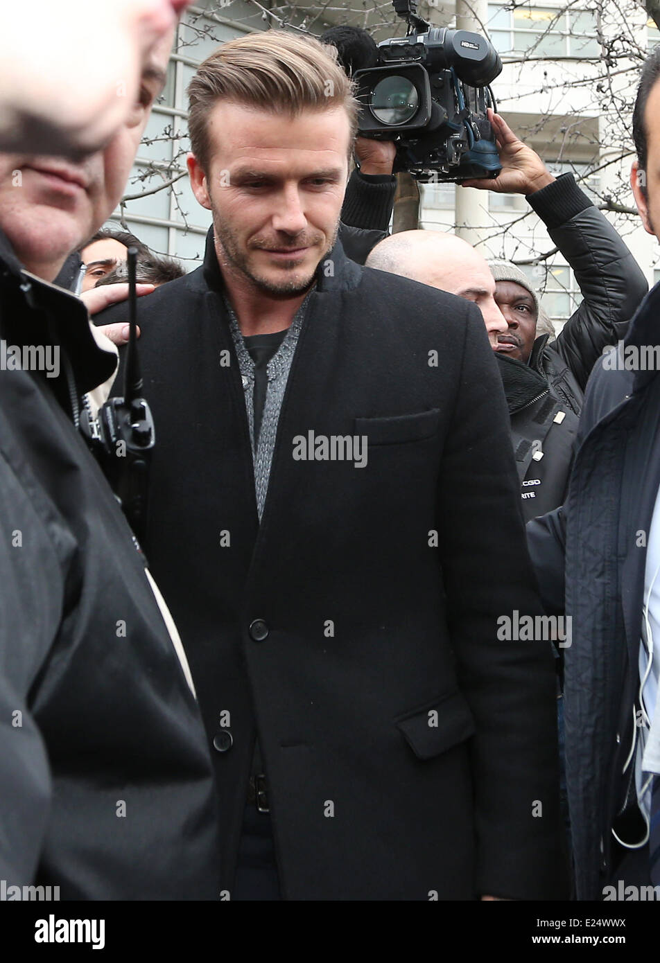 David Beckham kommt in einem französischen Krankenhaus an einer medizinischen Featuring: David Beckham Where: Paris, Frankreich bei: 31. Januar 2013 Stockfoto
