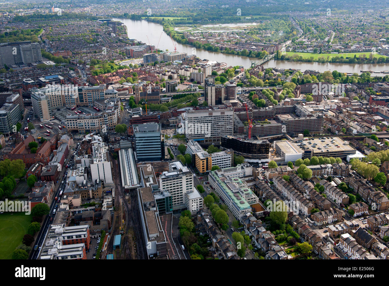 Eine Luftaufnahme von Hammersmith London. Stockfoto