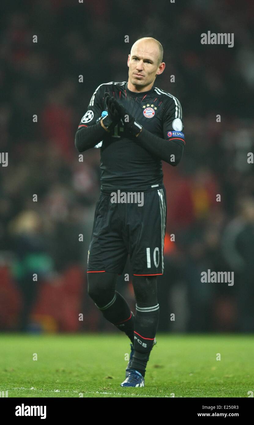 UEFA Champions League - Arsenal V Bayern München - 1. Etappe - Emirates Stadion Featuring: Arjen Robben wo: London, Vereinigtes Königreich bei: 19. Februar 2013 Stockfoto