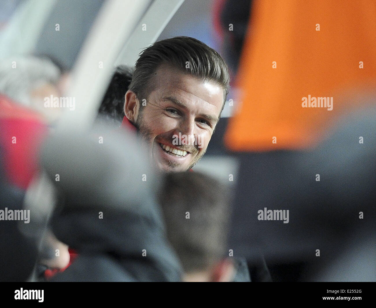 Paris Saint-Germain Vs Montpellier statt am Parc de Princes Featuring: David Beckham Where: Paris, Frankreich bei: 29 Mär 2013 Cred Stockfoto