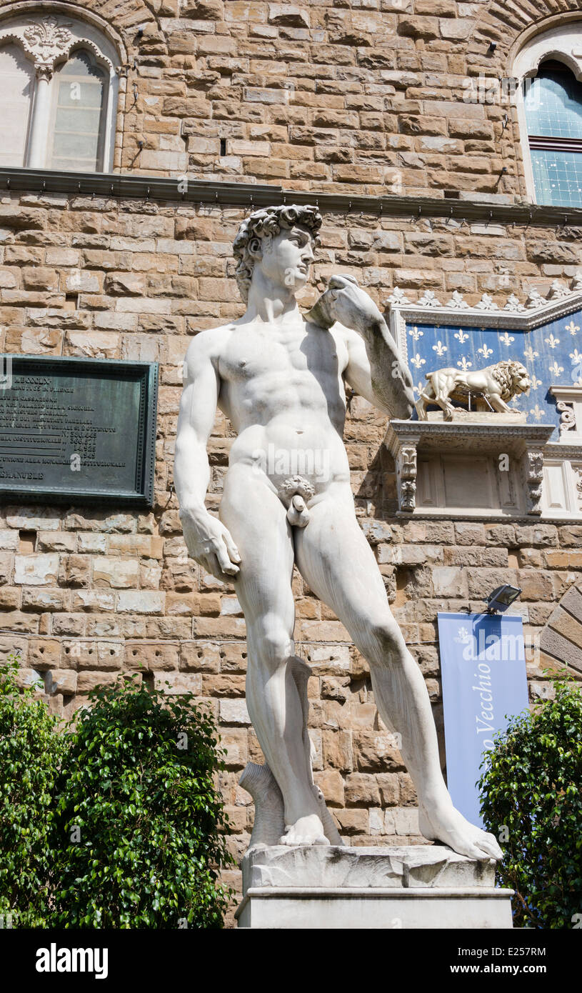 Reproduktion von Michelangelos David-statue Stockfoto