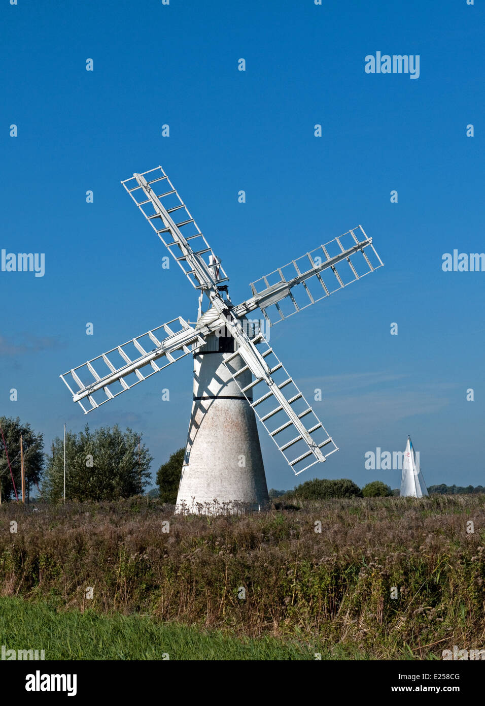 Thurne Dyke Entwässerung Mühle, Thurne, Norfolk, England Stockfoto