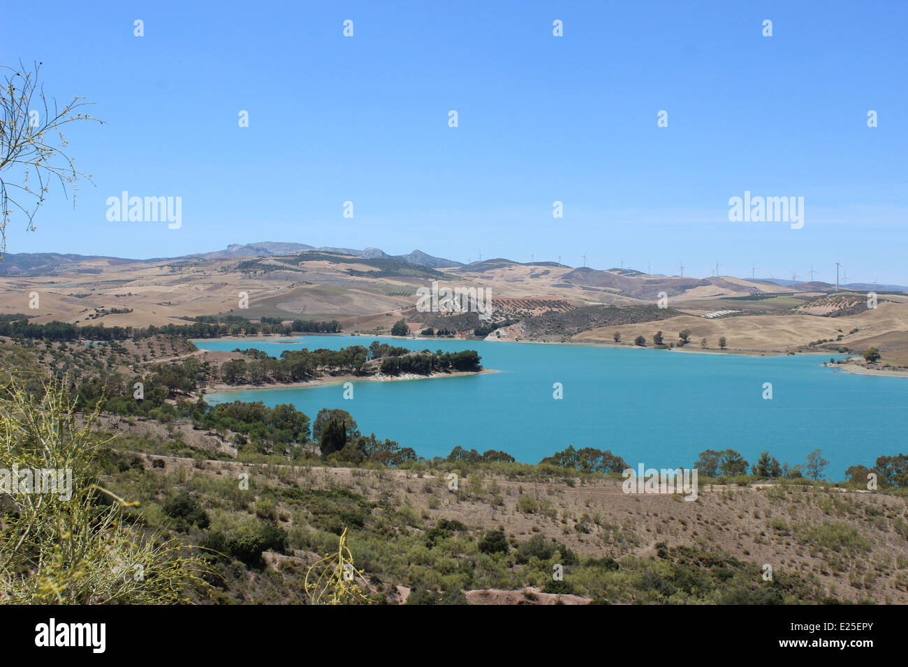 Der Embalse (Reservoir) der Guadalteba-Guadalhorce, Andalusien, Spanien Stockfoto