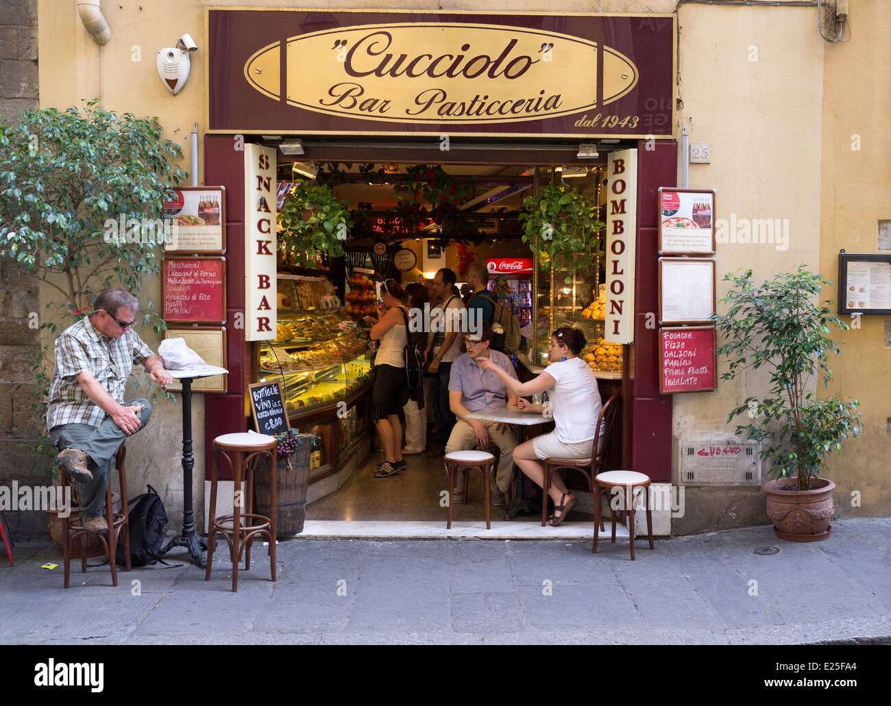 Bar-Pasticceria Cucciolo, Florenz Stockfoto