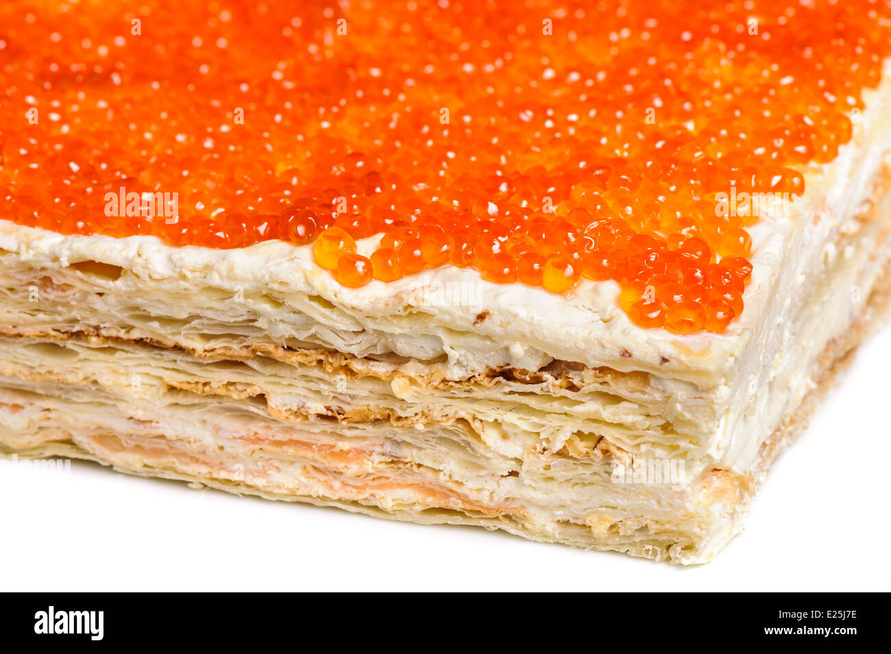 roter Kaviar-Torte Stockfoto