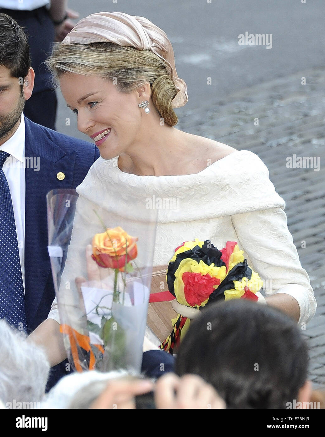 Der Abdankung von König Albert II. von Belgien und Einweihung des Königs Philippe in der Kathedrale St. Michael und St. Gudula mit: Prinzessin Mathilde von Belgien wo: Brüssel, Belgien bei: 21. Juli 2013 Stockfoto