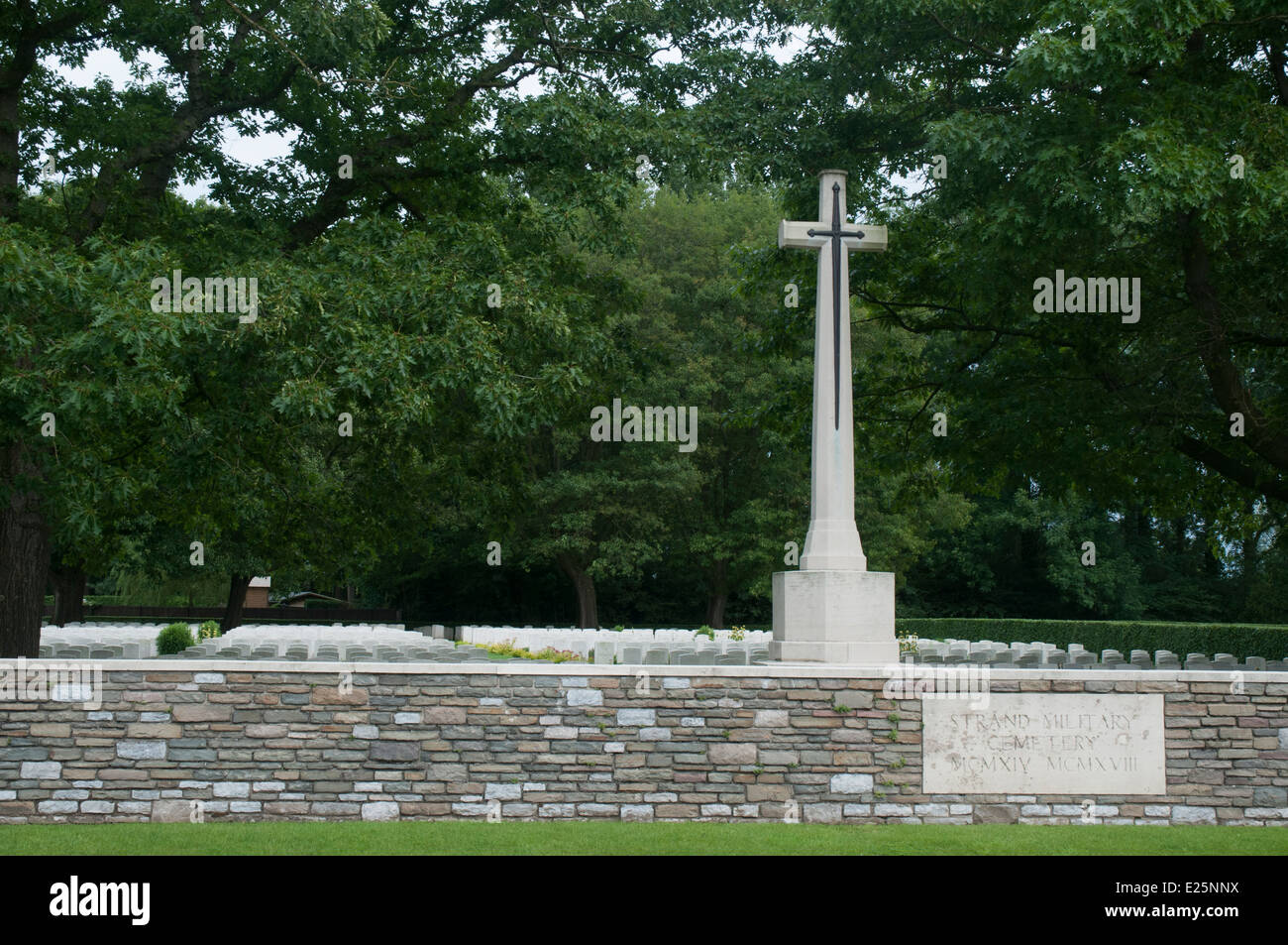 Strang Militärfriedhof, Ploegsteert, Belgien Stockfoto