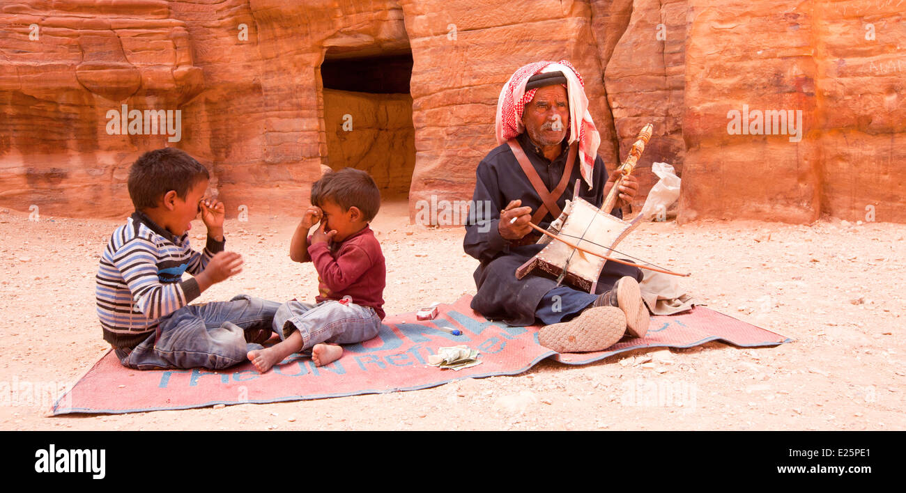 Nahen Osten, Jordanien, Petra, UNESCO-Weltkulturerbe. Gesamtansicht des Standortes Stockfoto