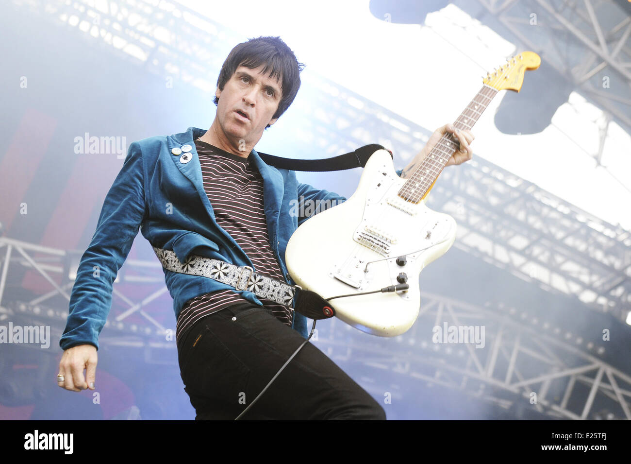 Englische Sängerin "Johnny Marr" auf der Bühne während der 11. Rock En Seine Musik Festival in Saint Cloud Featuring Live: Johnny Marr Where: St-Cloud, Frankreich bei: 23. August 2013 Stockfoto