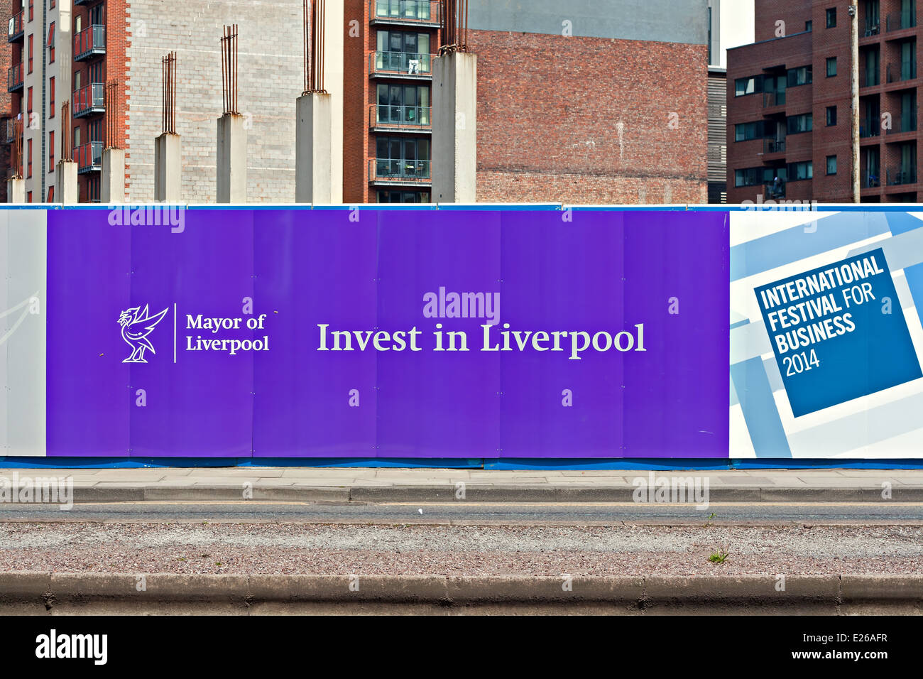 Werbung Horten für die "International Festival for Business" 2014" in Liverpool UK statt Stockfoto