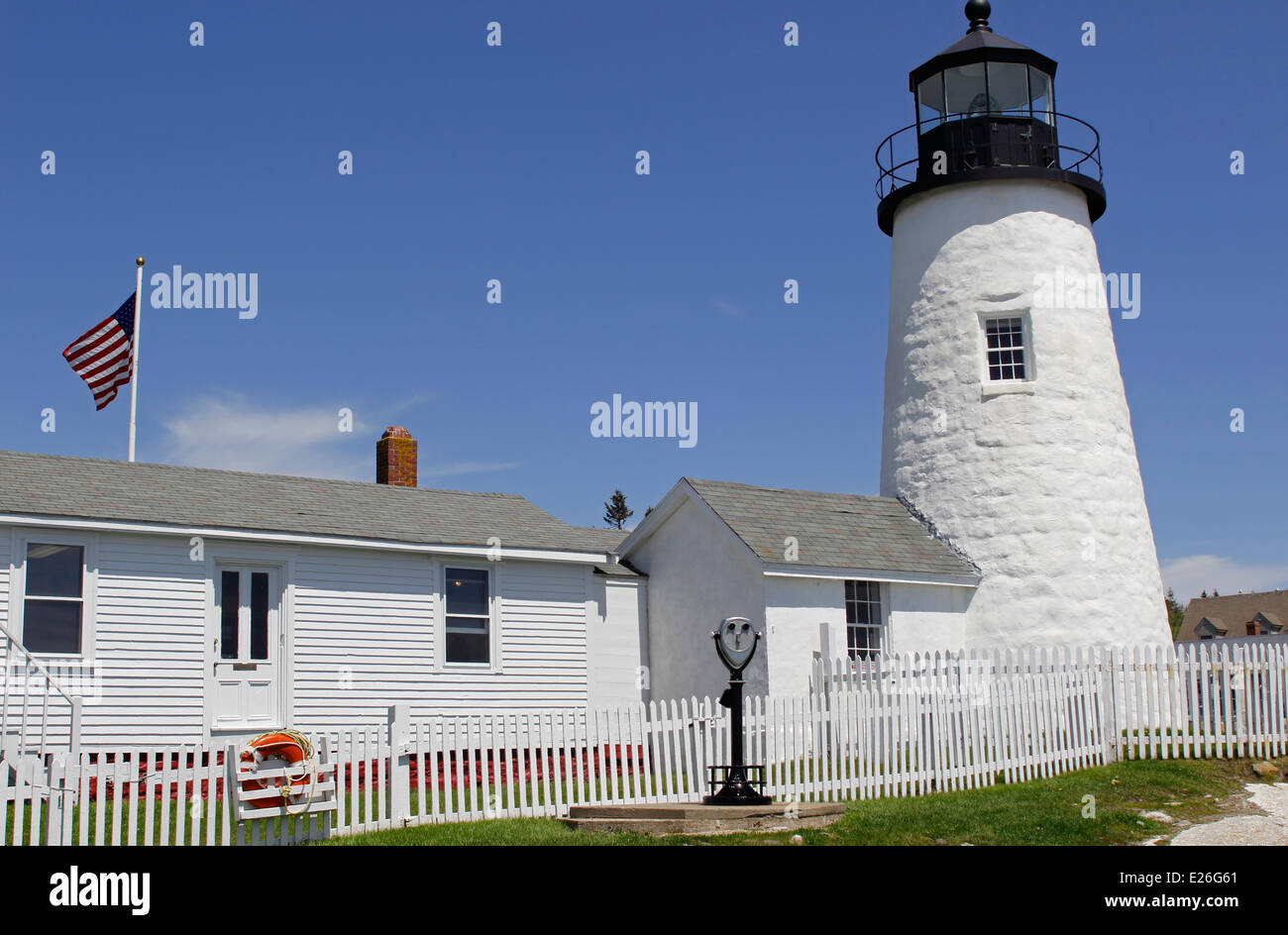 Küste von Maine Pemaquid Point Lighthouse Stockfoto