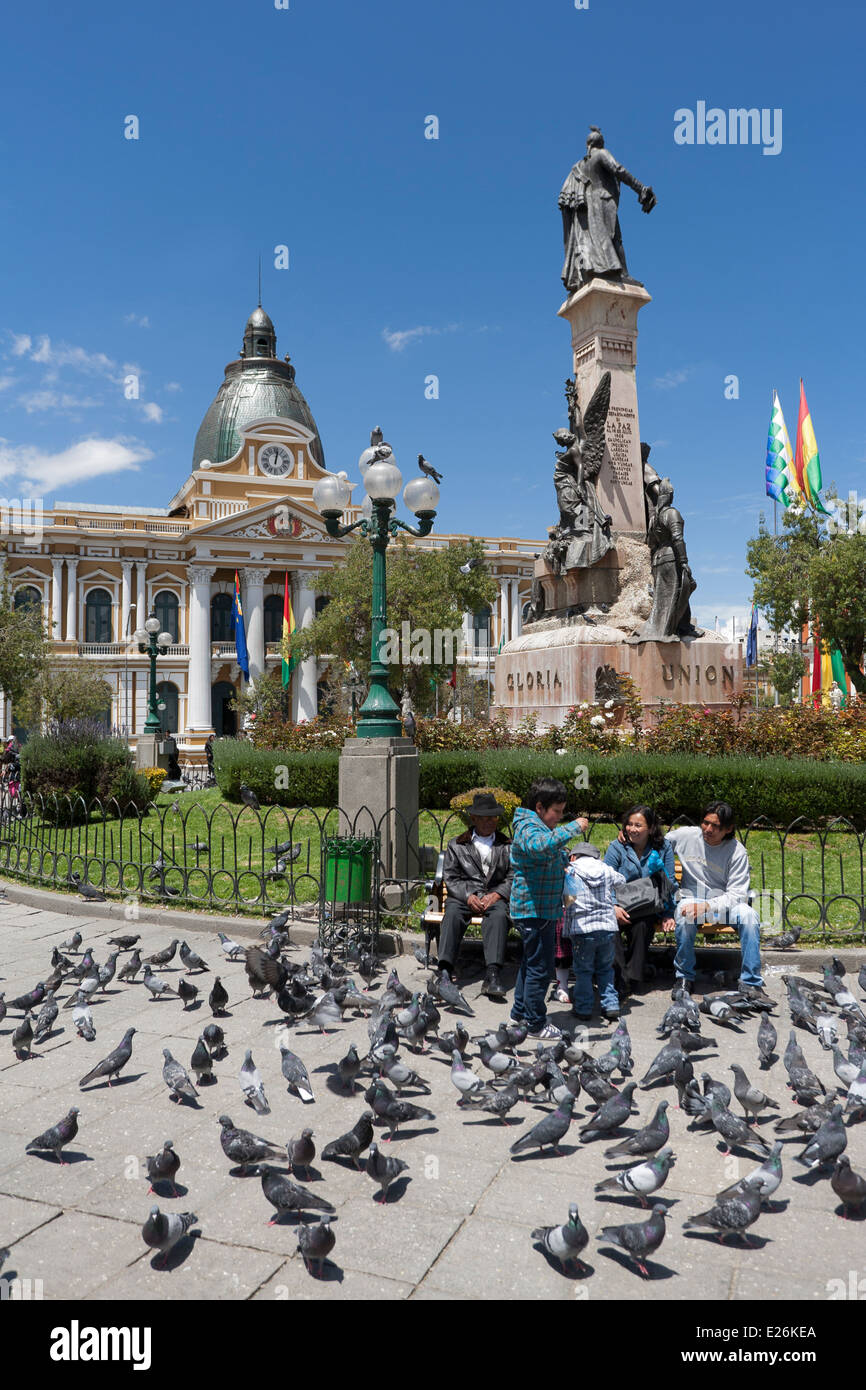 Plaza Murillo und National Congress Gebäude. La Paz. Bolivien Stockfoto