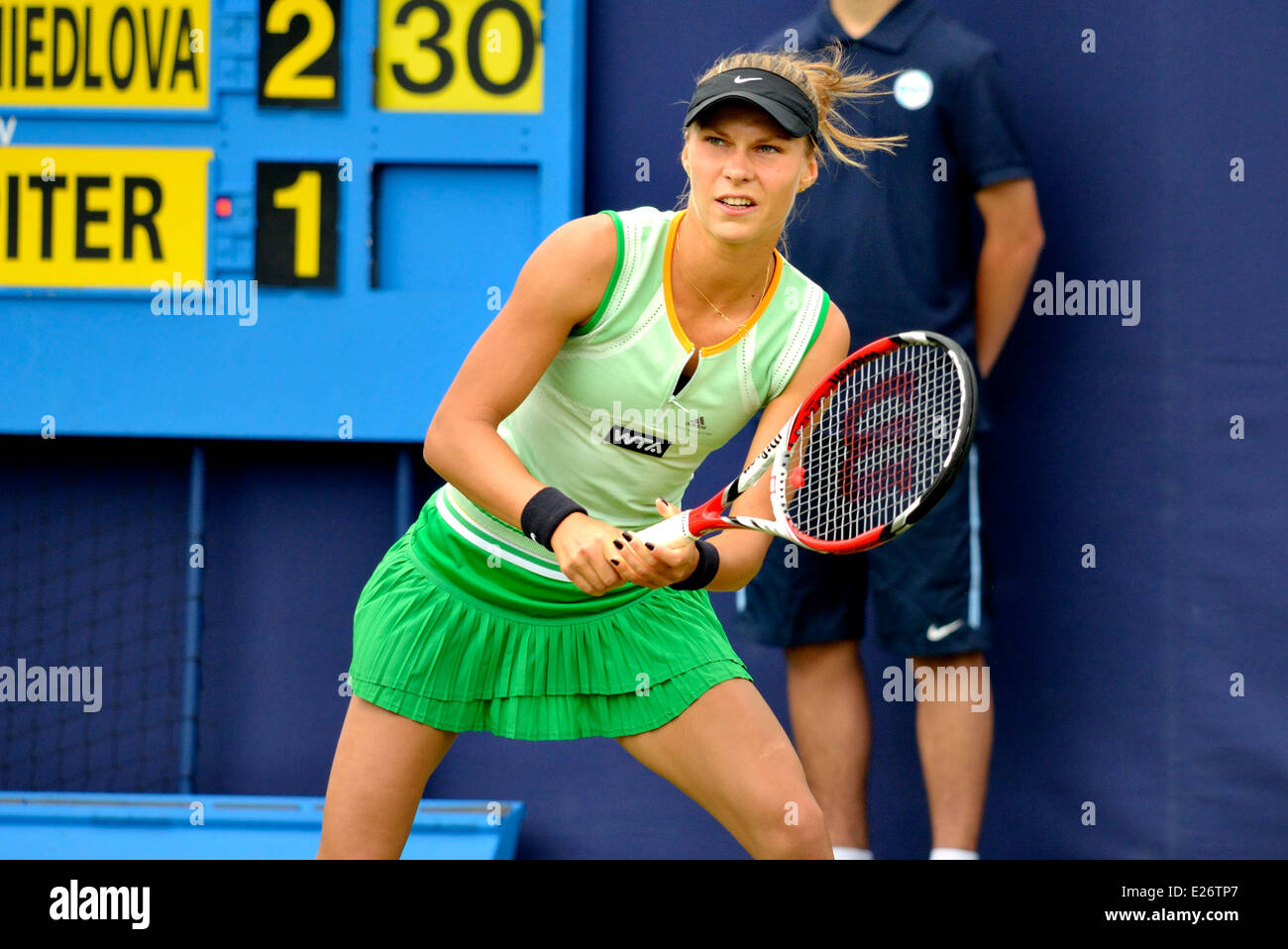 Katarzyna Piter (Polen) spielen in Eastbourne, 2014 Stockfoto