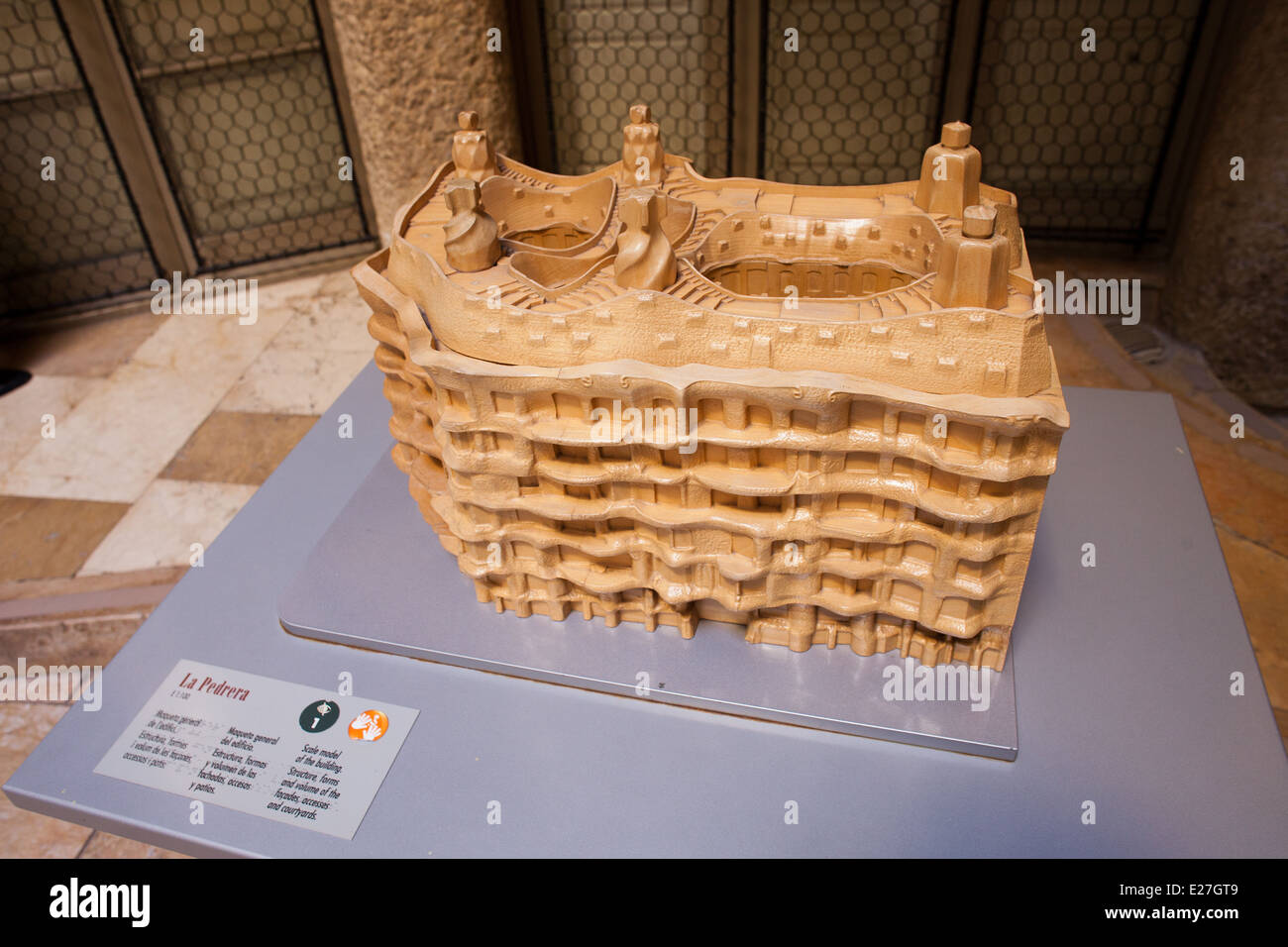 Casa Mila oder La Pedrera Scale-Modell der Gebäude von Antoni Gaudi in Barcelona, Katalonien, Spanien. Stockfoto