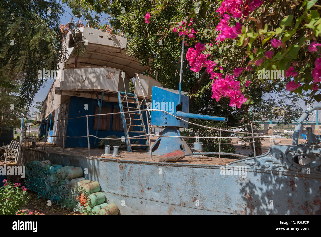 Historische Kanonenboot Melik, Khartoum, Sudan Stockfoto