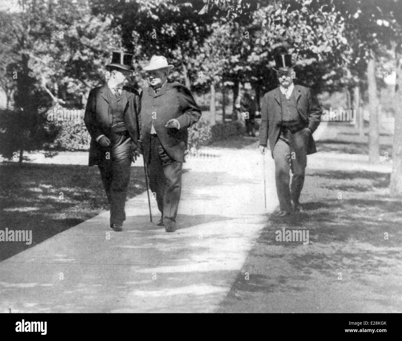 Der Tod des Präsidenten McKinley. Präsident Roosevelt Rücksprache mit Senator Hanna, auf dem Weg zum Haus Milburn Stockfoto