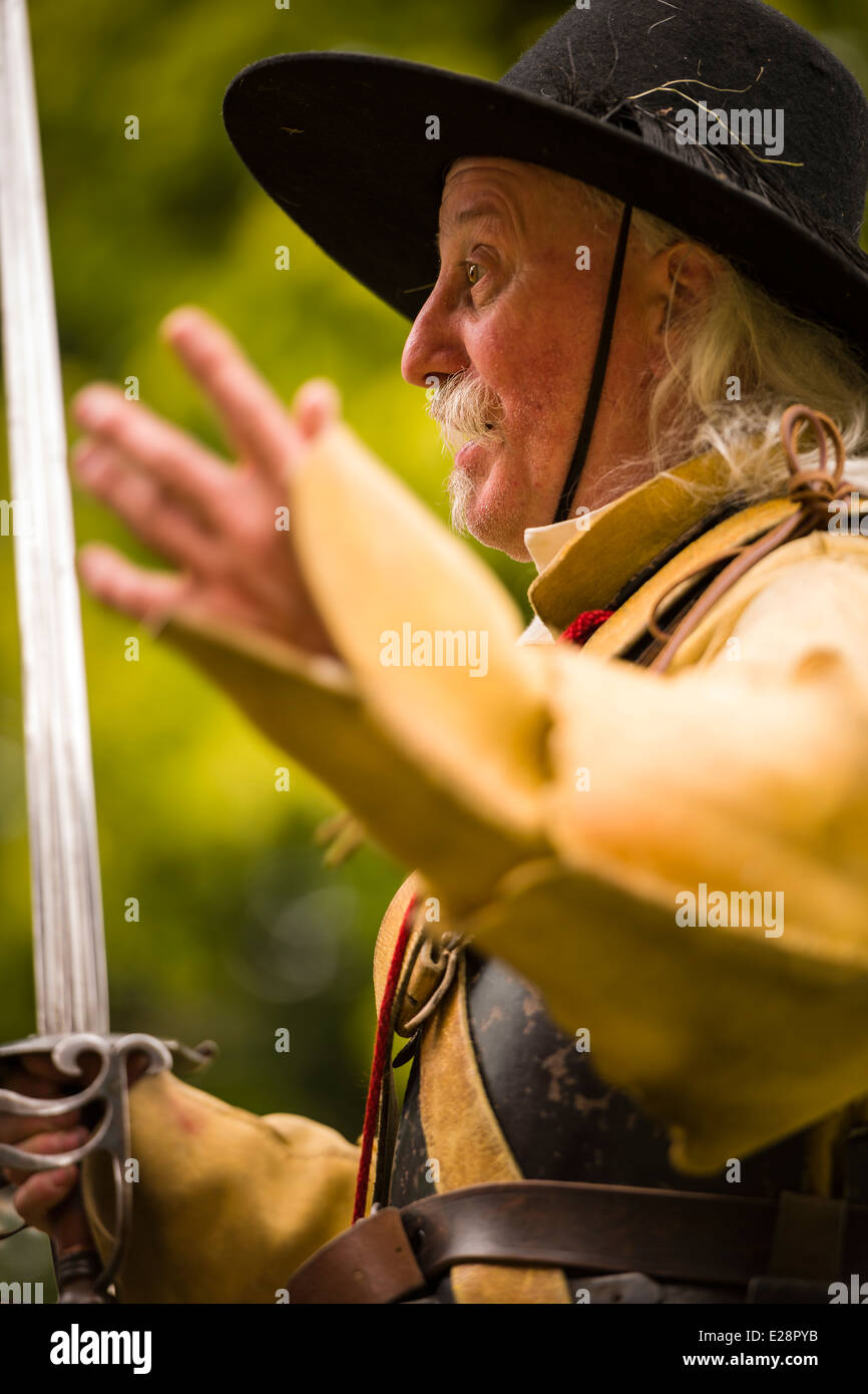 Englischer Bürgerkrieg - Reenactment Stockfoto