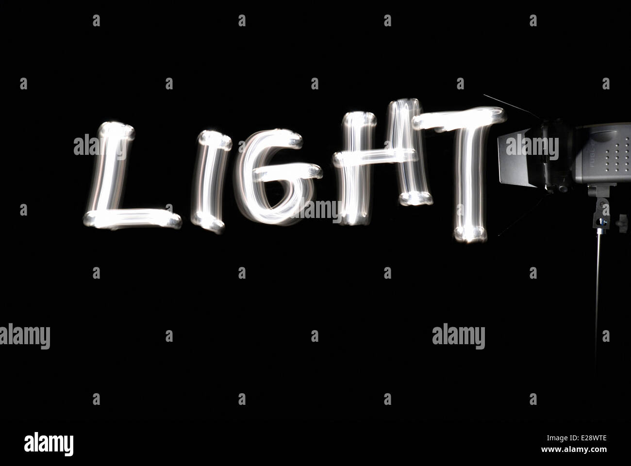 Foto des Wortes Licht - Licht Malerei Stockfoto