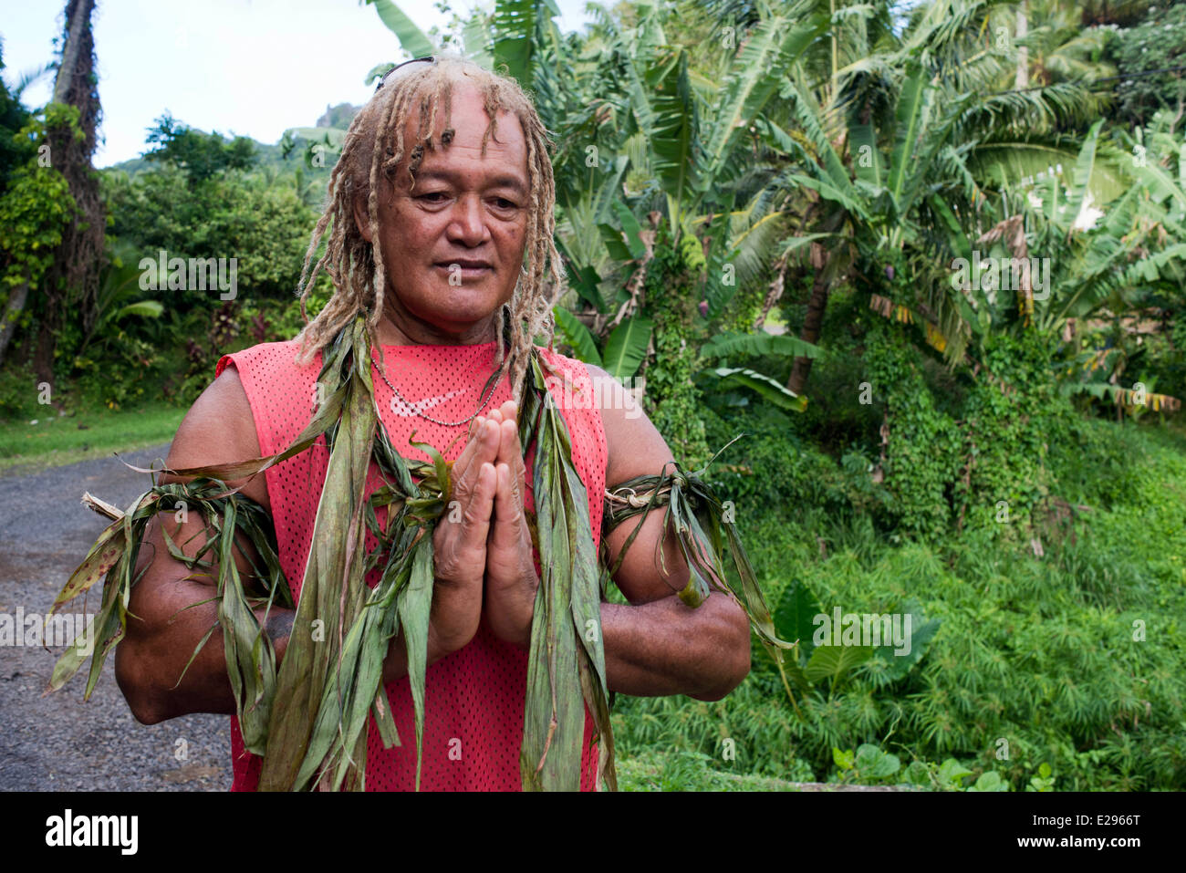 Rarotonga-Insel. Cook Island. Polynesien. Süd-Pazifik. PA Cross Island zu Fuß.  Trekking in den Bergen begann, als ich Stockfoto
