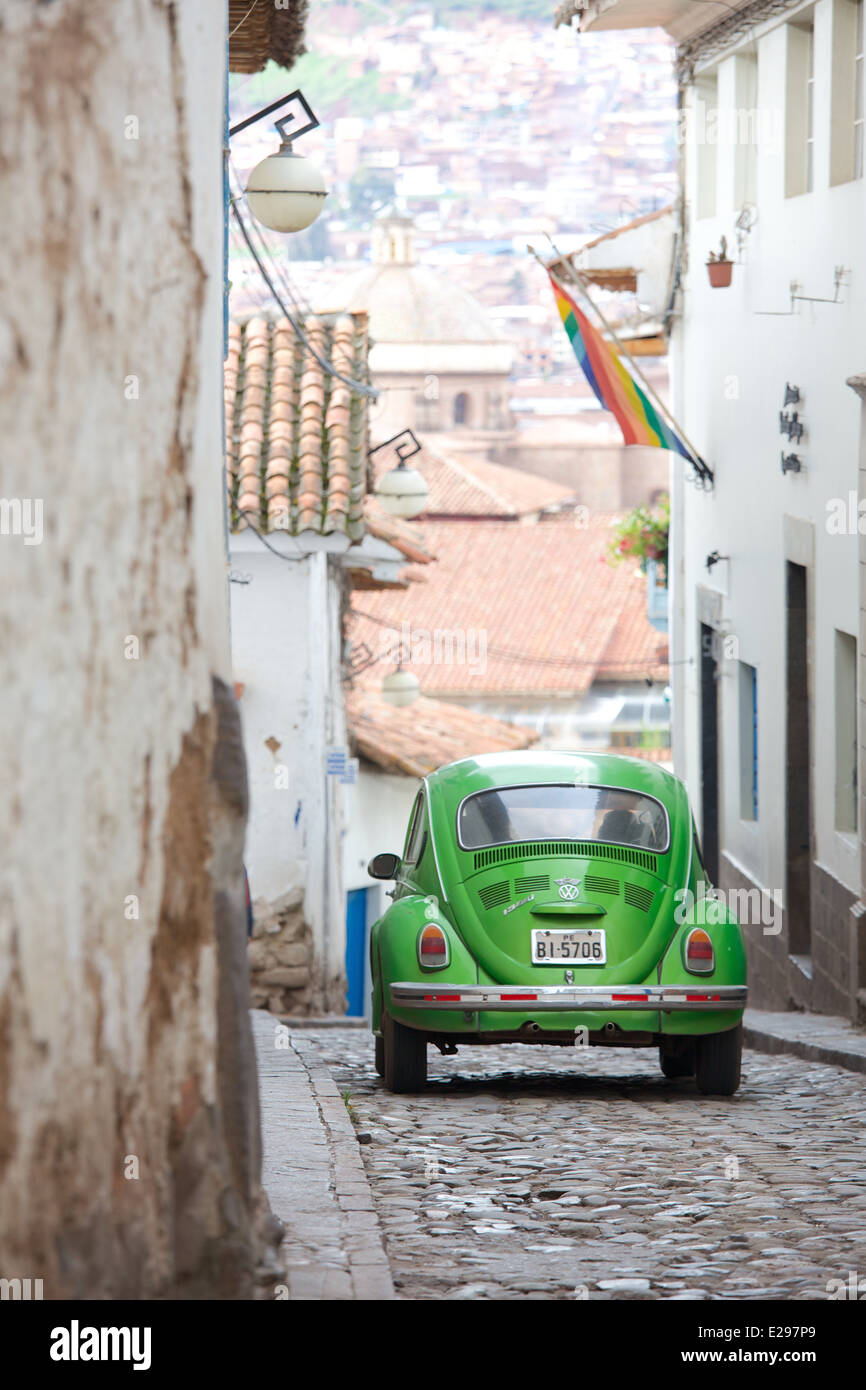 Ein ziemlich Straßenszene in Cusco, Peru, dem alten Sitz des Inka-Reiches hoch in den Anden. Stockfoto Ein ziemlich Straßenszene in Cusco, Peru, dem alten Sitz des Inka-Reiches hoch in den Anden. Stockfoto