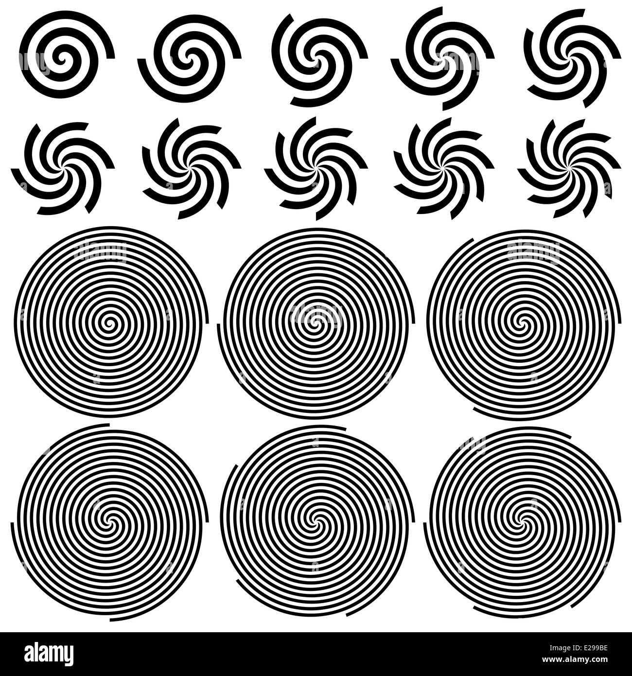 Spiralen-Muster-Set Stockfoto