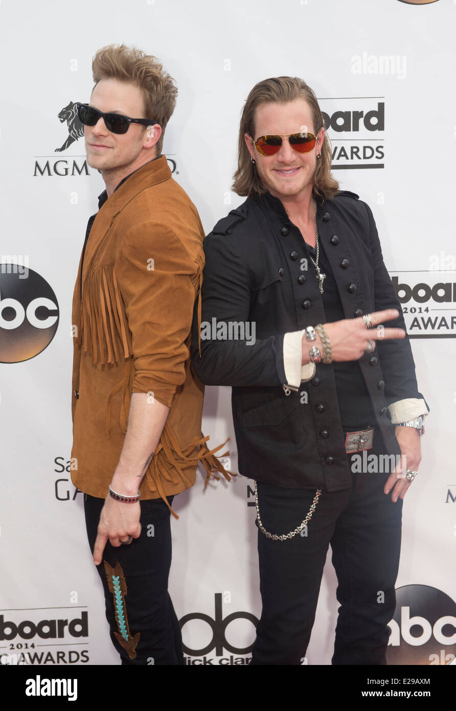 Florida Georgia Line Mitglieder Brian Kelley (L) und Tyler Hubbard besuchen den 2014 Billboard Music Awards in Las Vegas Stockfoto