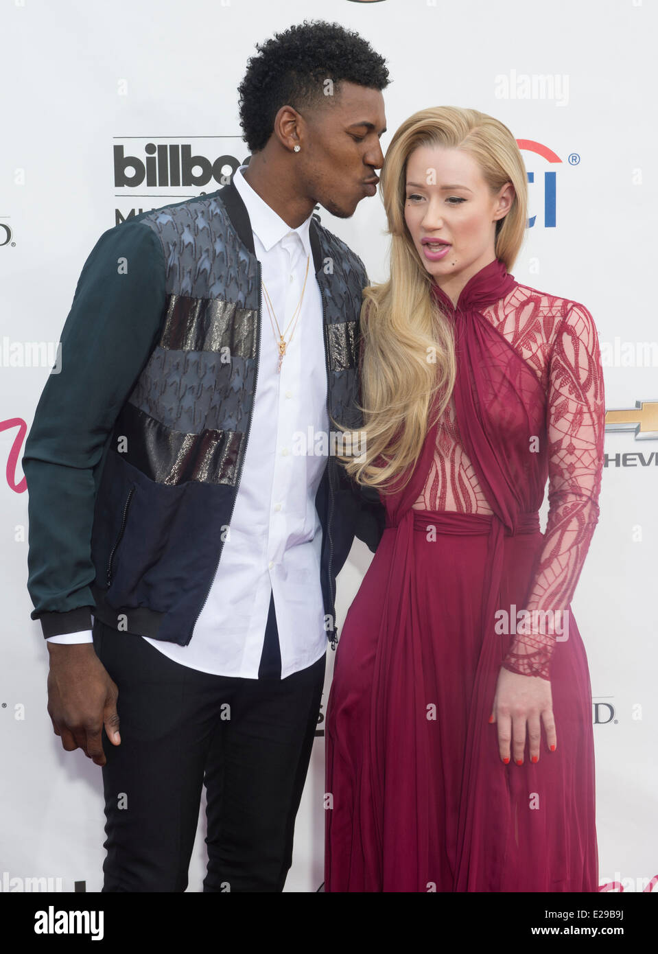 Aufnahme Künstler Iggy Azalea (L) und NBA-Spieler Nick Young besuchen den 2014 Billboard Music Awards in Las Vegas Stockfoto