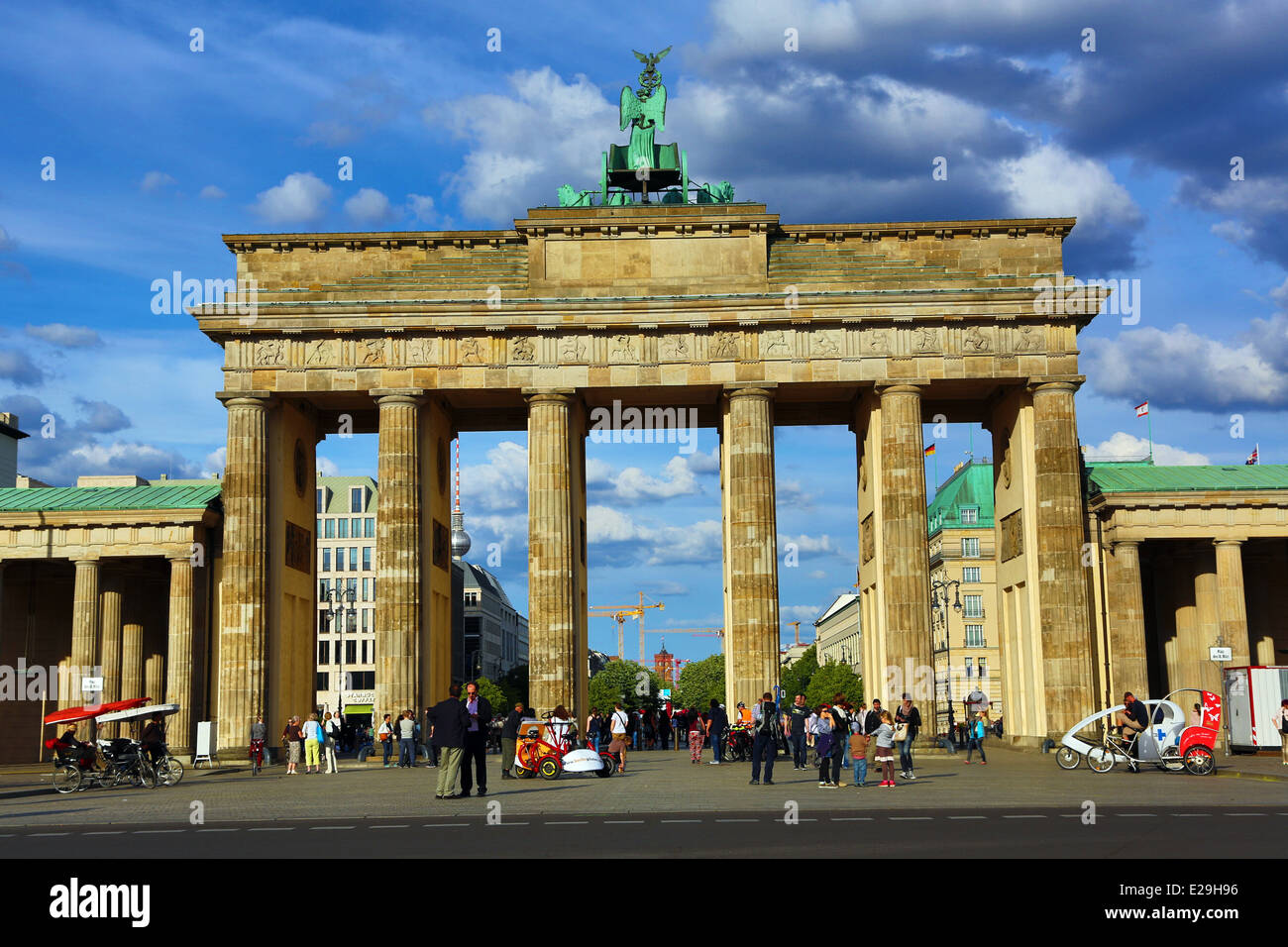 Das Brandenburger Tor, Brandenburger Tor, neoklassische Triumphbogen in Berlin, Deutschland Stockfoto