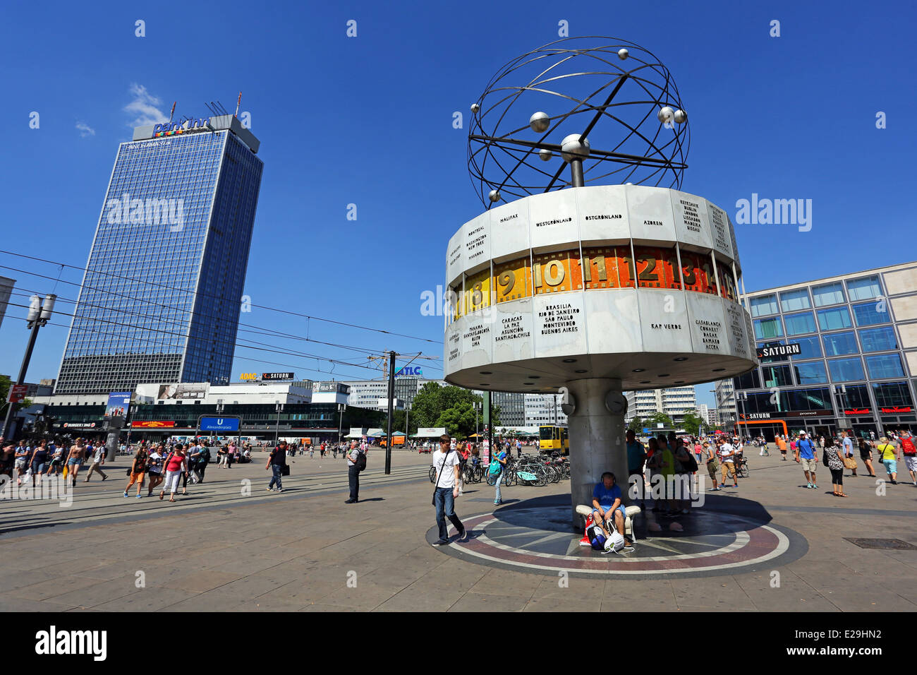 Die Weltzeituhr oder Weltzeituhr am Alexanderplatz, Berlin, Deutschland Stockfoto