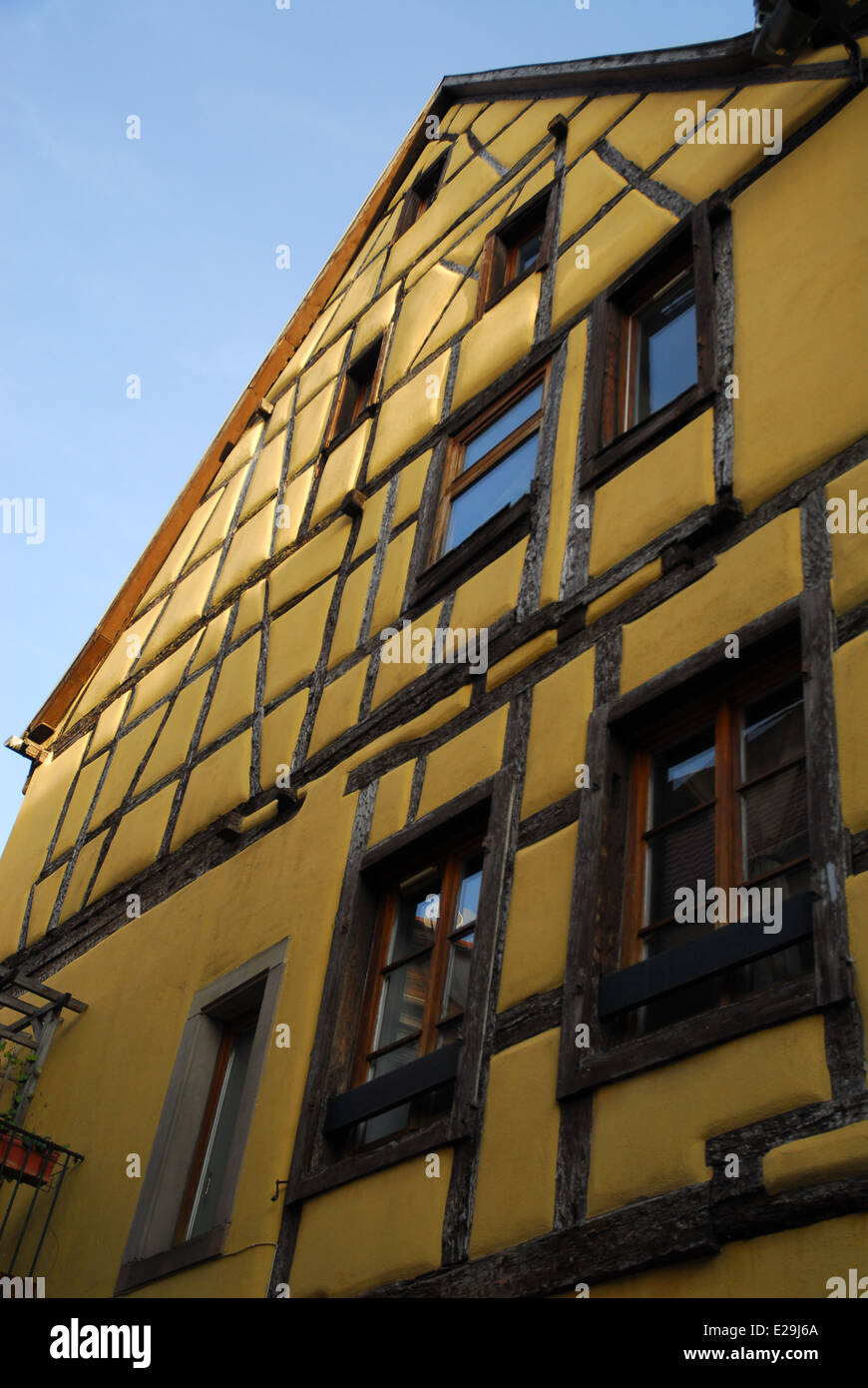 Fassade eines elsässischen Hauses in Colmar, Elsass, Frankreich Stockfoto