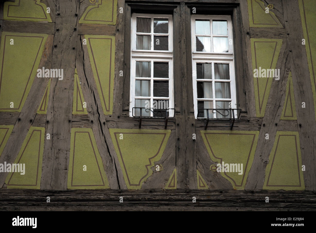 Markanten Mustern von Fachwerkhäusern, Elsass, Frankreich Stockfoto