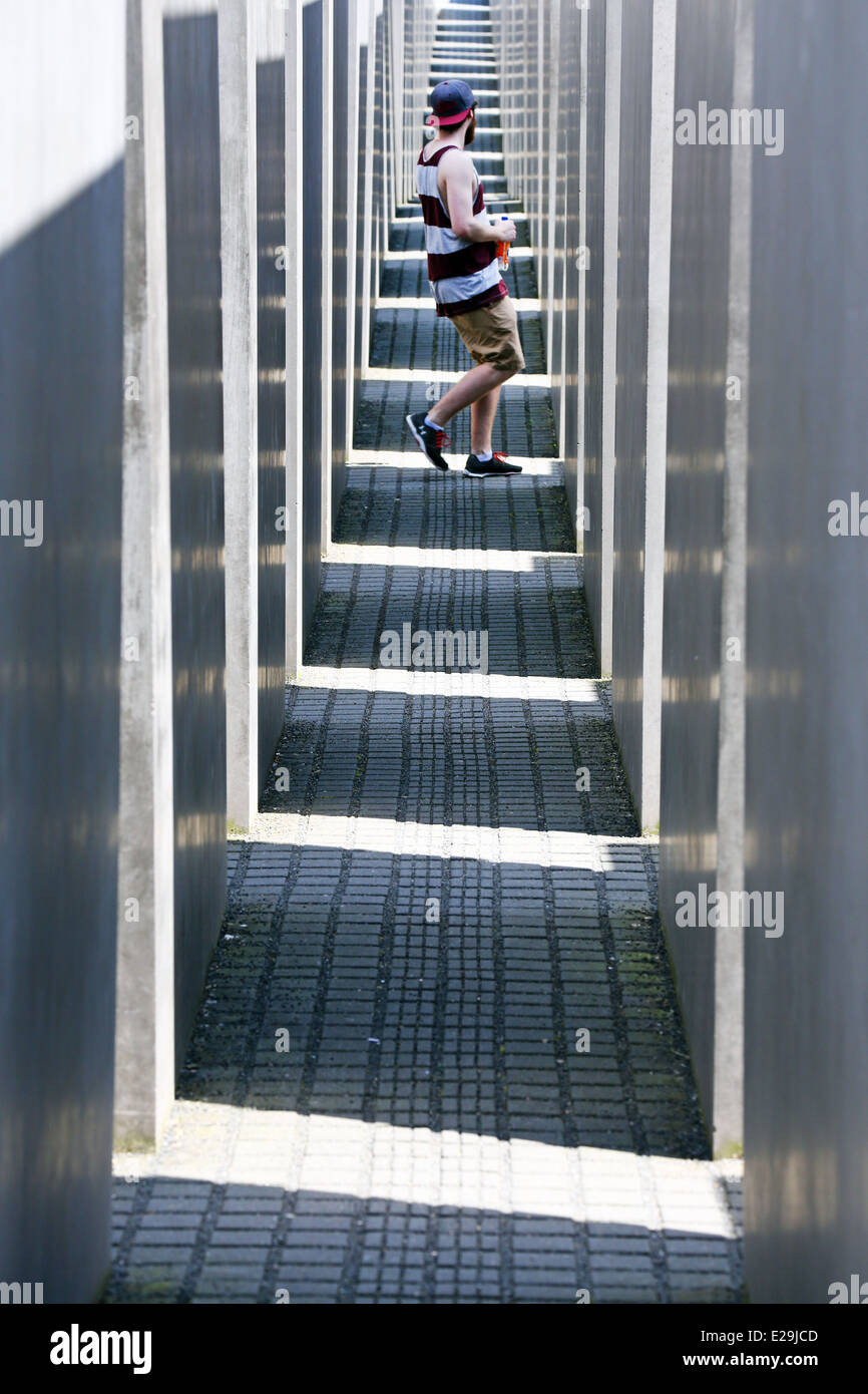 Holocaust Mahnmal für die ermordeten Juden Europas in Berlin, Deutschland Stockfoto