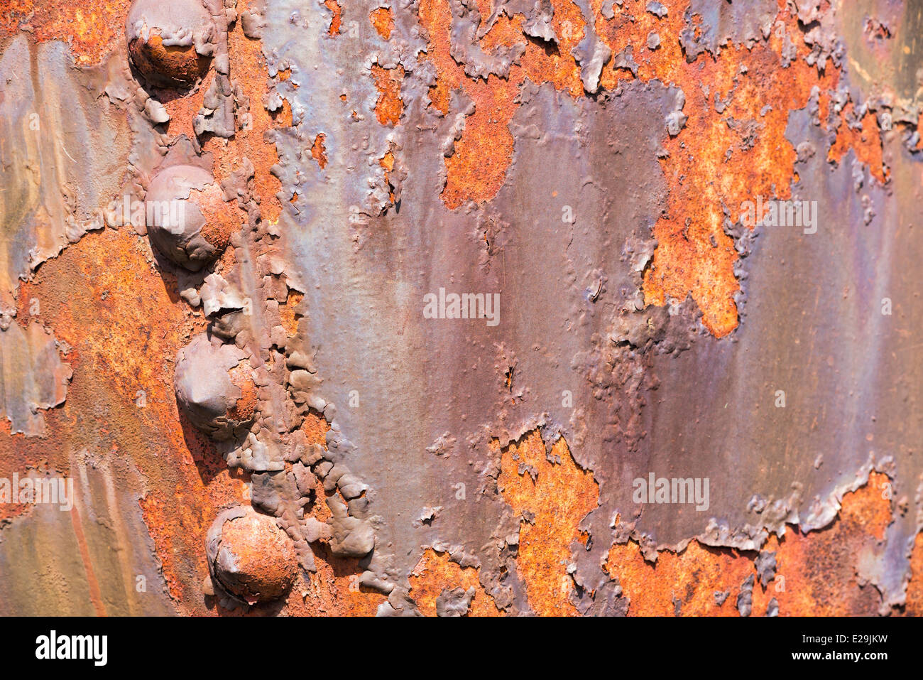 Detail eines alten rostigen Schiene Tanker Autos im Hof des Sumpter Valley Railroad, östlichen Oregon Schiene. Stockfoto