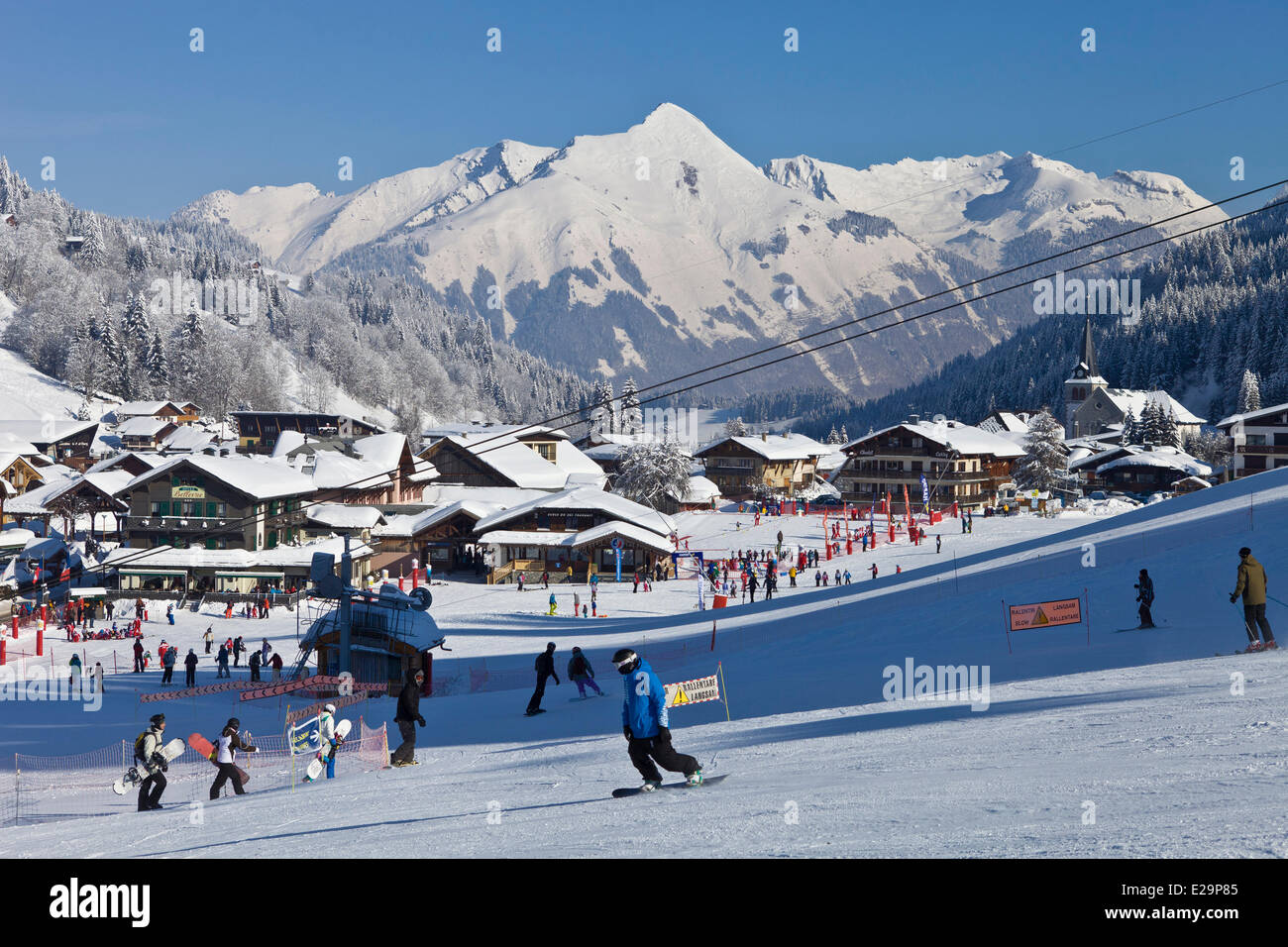 Frankreich, Haute Savoie, Domaine des Skigebiet Portes du Soleil, Les Gets Stockfoto