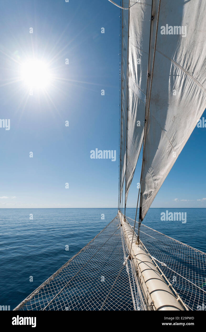 British West Indies, St. Kitts und Nevis, Nevis, Star Clipper Segeln Kreuzfahrt Schiff Stockfoto