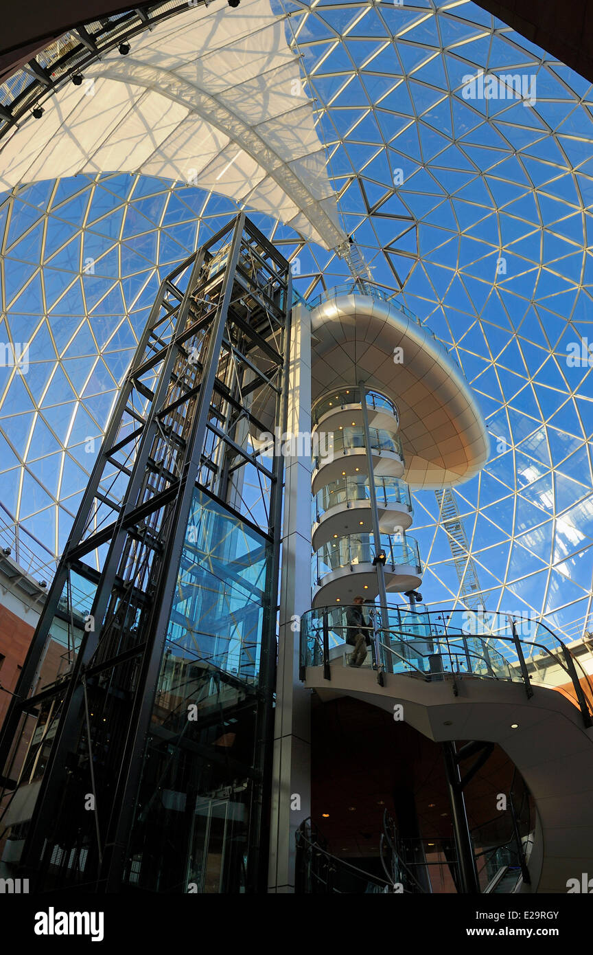 Großbritannien, Nordirland, Belfast, Victoria Square Einkaufszentrum Glaskuppel messen 35m im Durchmesser Stockfoto