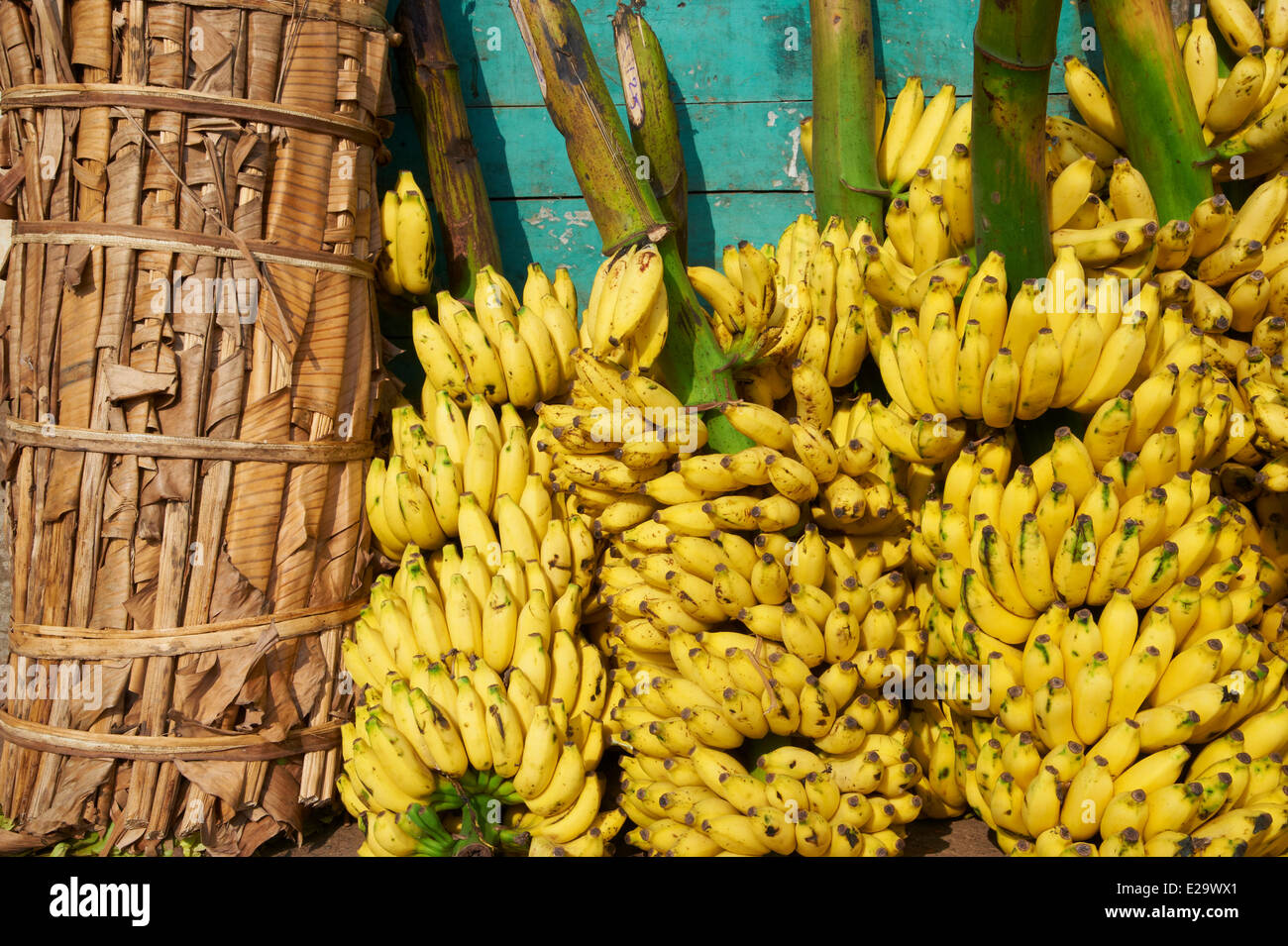 Indien, Bundesstaat Kerala, Trivandrum oder Thiruvananthapuram, Kerala Hauptstadt, Obstmarkt Stockfoto