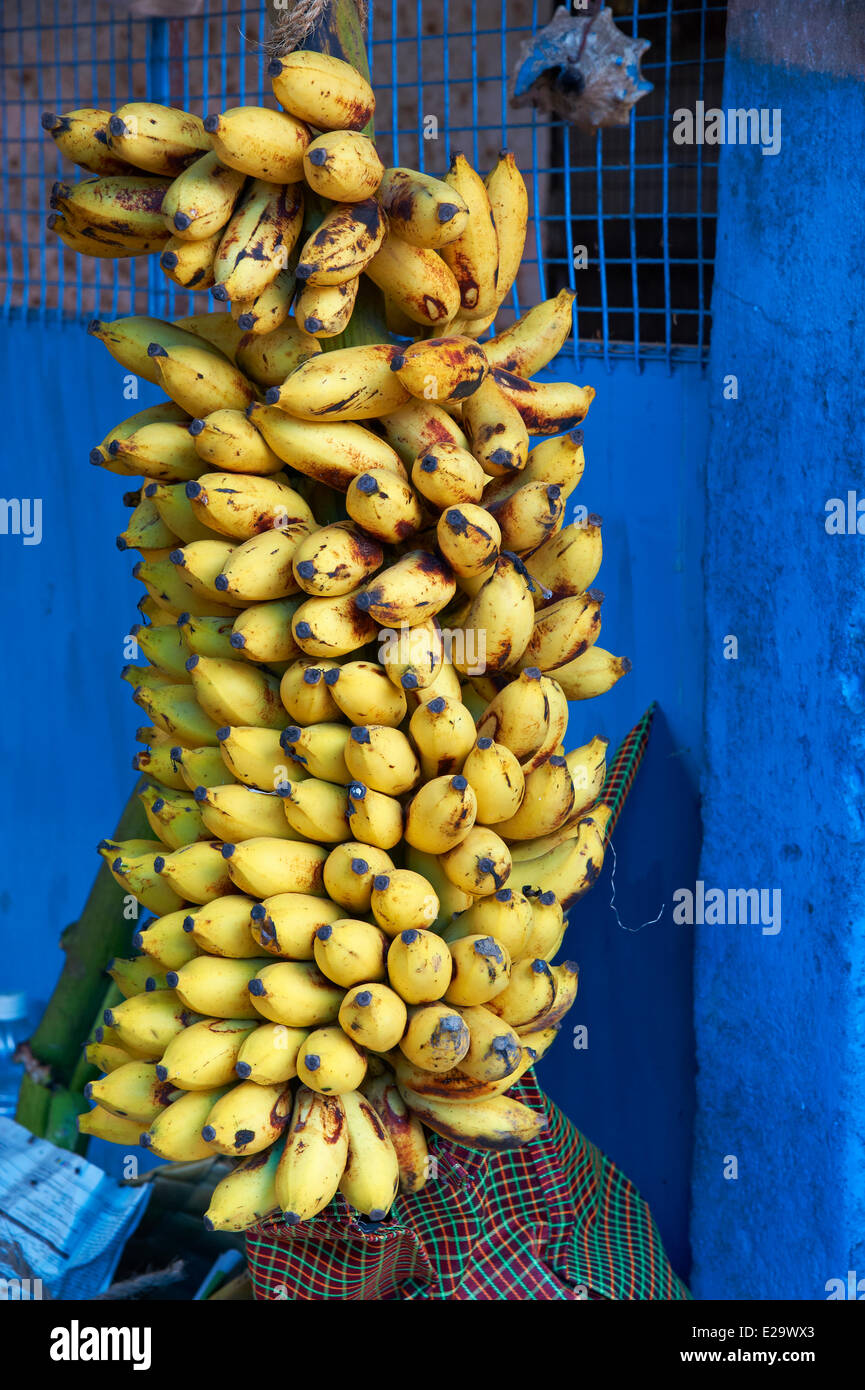 Indien, Bundesstaat Kerala, Trivandrum oder Thiruvananthapuram, Kerala Hauptstadt, Obstmarkt Stockfoto