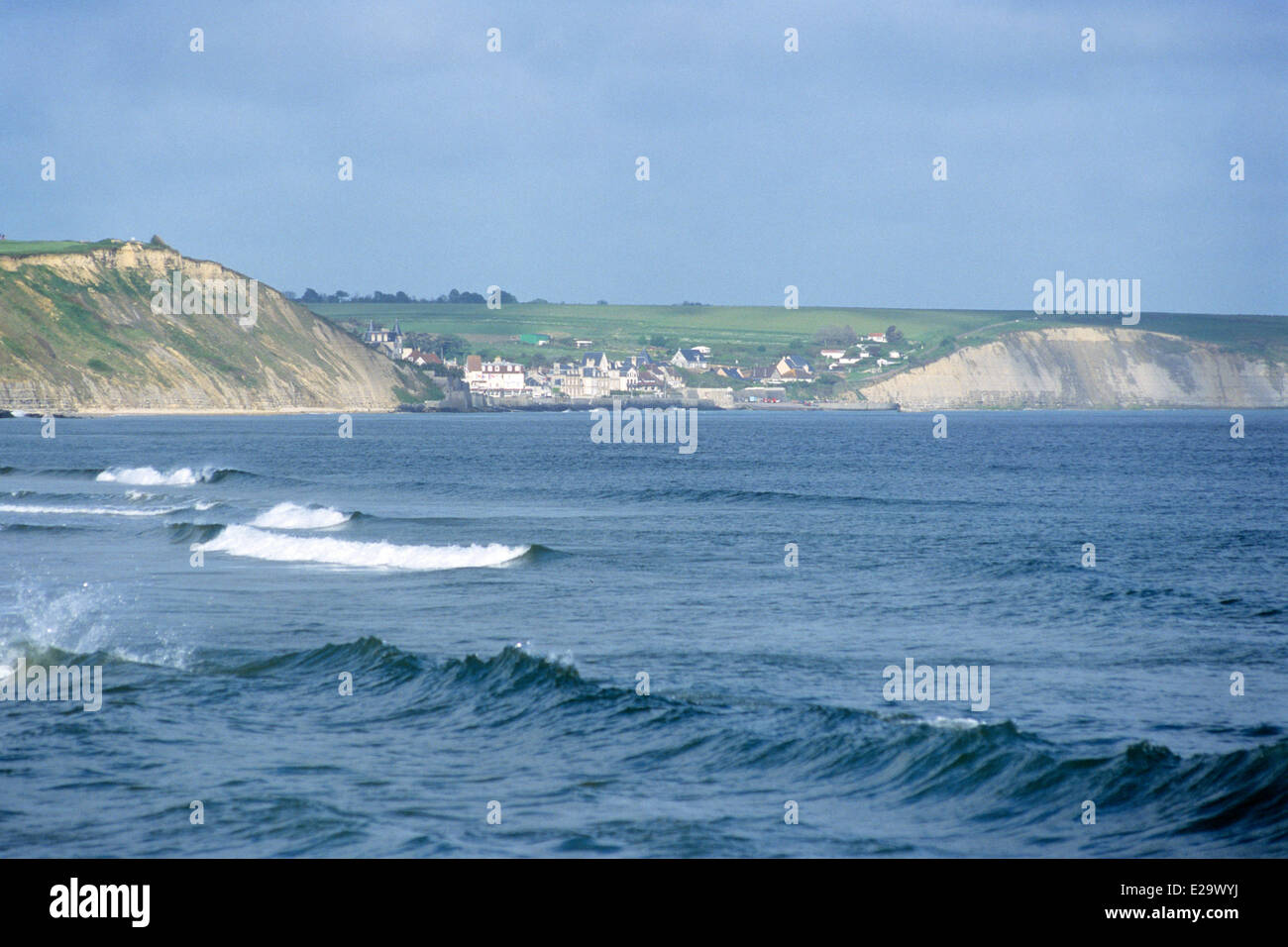 Frankreich, Calvados, Arromanches-Les-Bains, Strand Landung Stockfoto