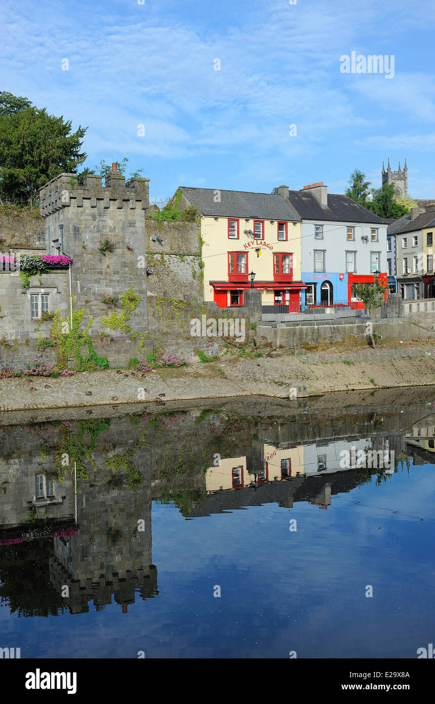 Irland, Grafschaft Kilkenny, Kilkenny, Banken Nore Fluss Stockfoto