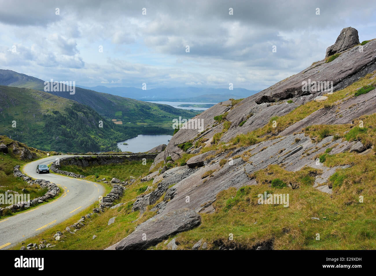 Irland, County Kerry, Beara Halbinsel, Healy Pass (334 m) Stockfoto