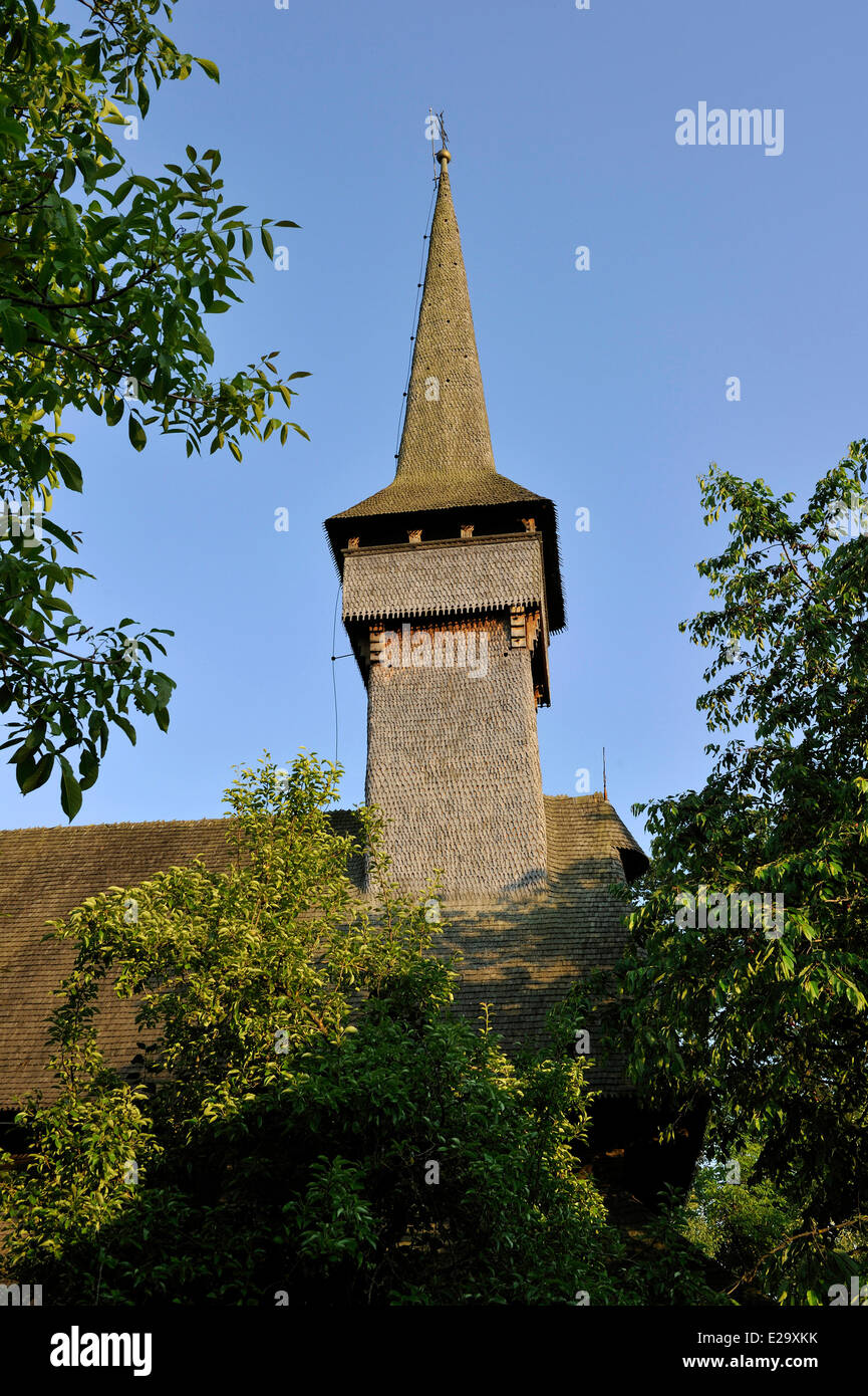 Rumänien, Karpaten, Maramures Region, Mara Tal, Kirche von Desesti (schwarze Lemn, Desesti) als Welt aufgeführt Stockfoto
