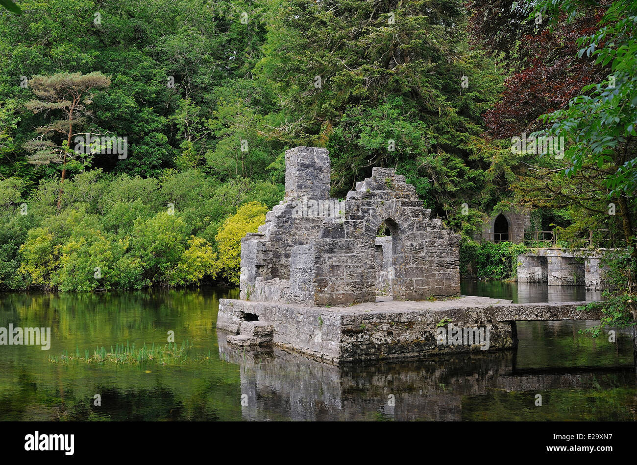 Irland, County Mayo, Cong Abbey, die Mönche Fischerei-Altbau Stockfoto