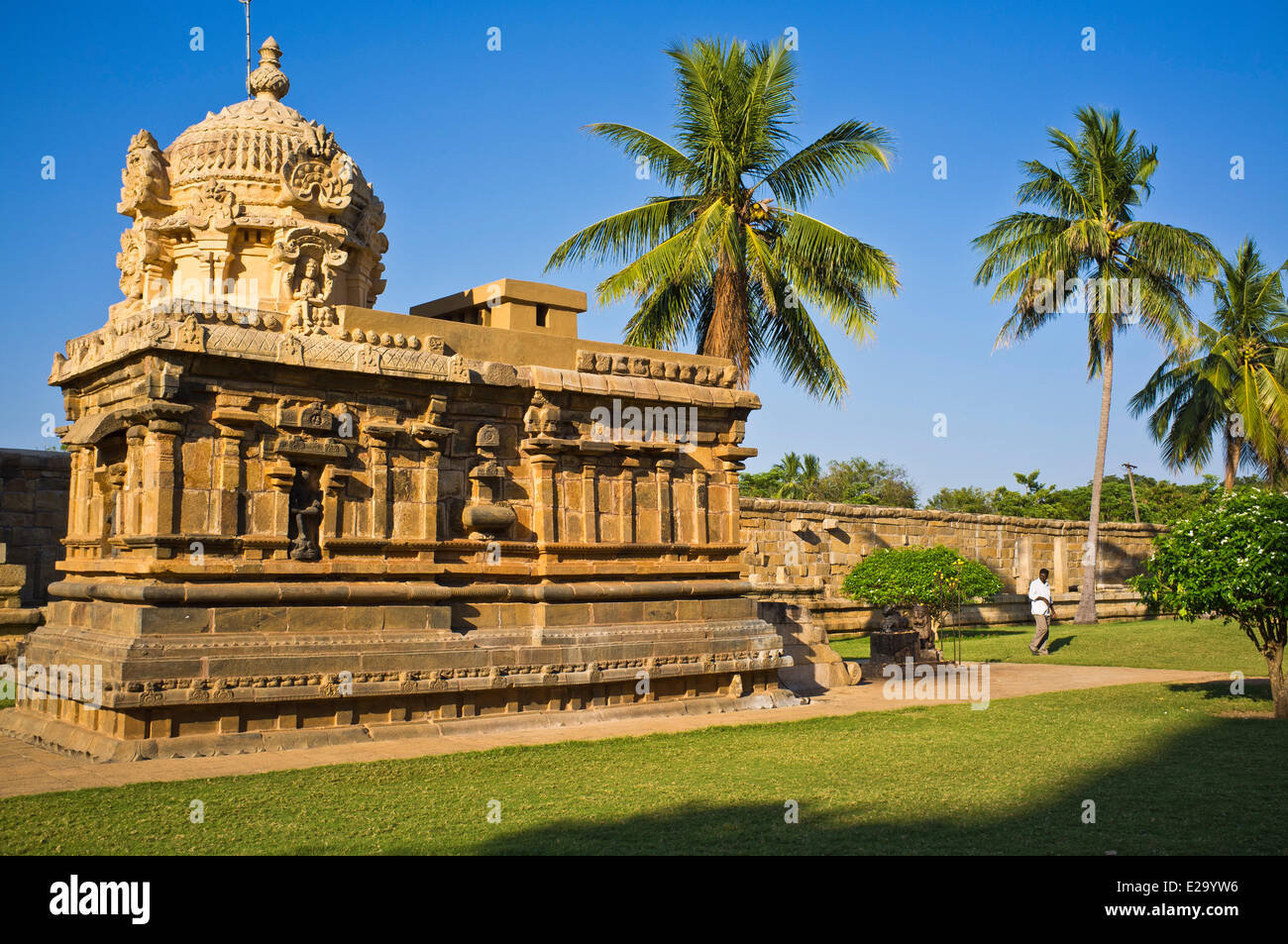 Indien, Tamil Nadu Zustand, Gangaikondacholapuram, den Brihadisvara-Tempel gehört zu den großen lebenden Chola Tempeln als Stockfoto