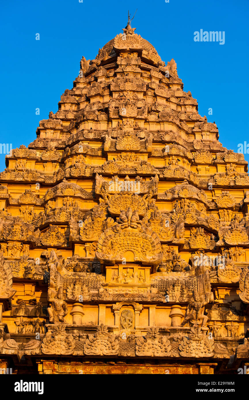 Indien, Tamil Nadu Zustand, Gangaikondacholapuram, den Brihadisvara-Tempel gehört zu den großen lebenden Chola Tempeln als Stockfoto