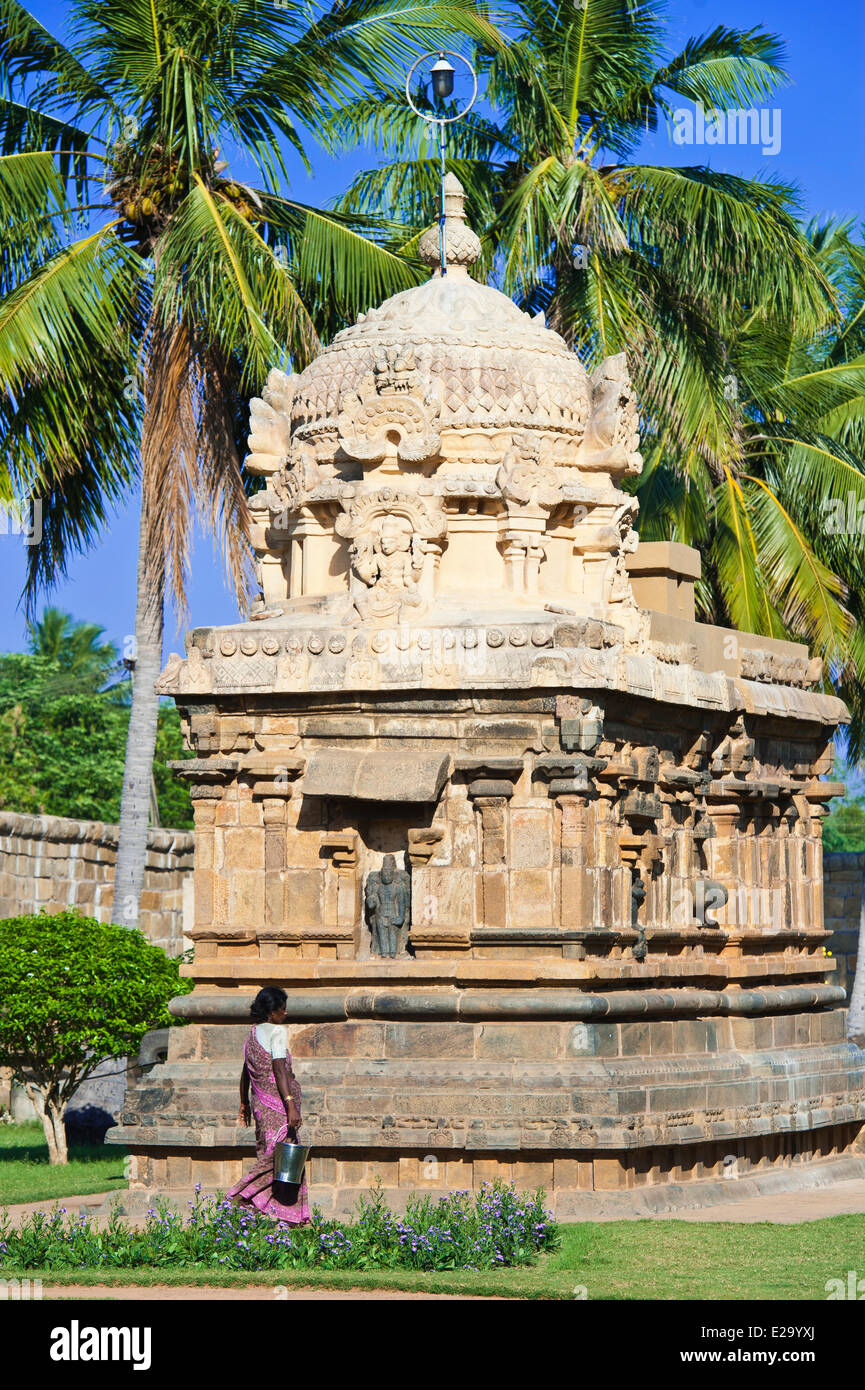 Indien, Tamil Nadu Zustand, Gangaikondacholapuram, den Brihadisvara-Tempel gehört zu den großen lebenden Chola Tempeln als Stockfoto