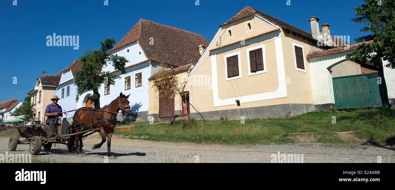 Deutsch-Weißkirch, Teil der Dörfer mit Kirchenburgen in Siebenbürgen, Rumänien, Transsilvanien als Weltkulturerbe der UNESCO gelistet Stockfoto