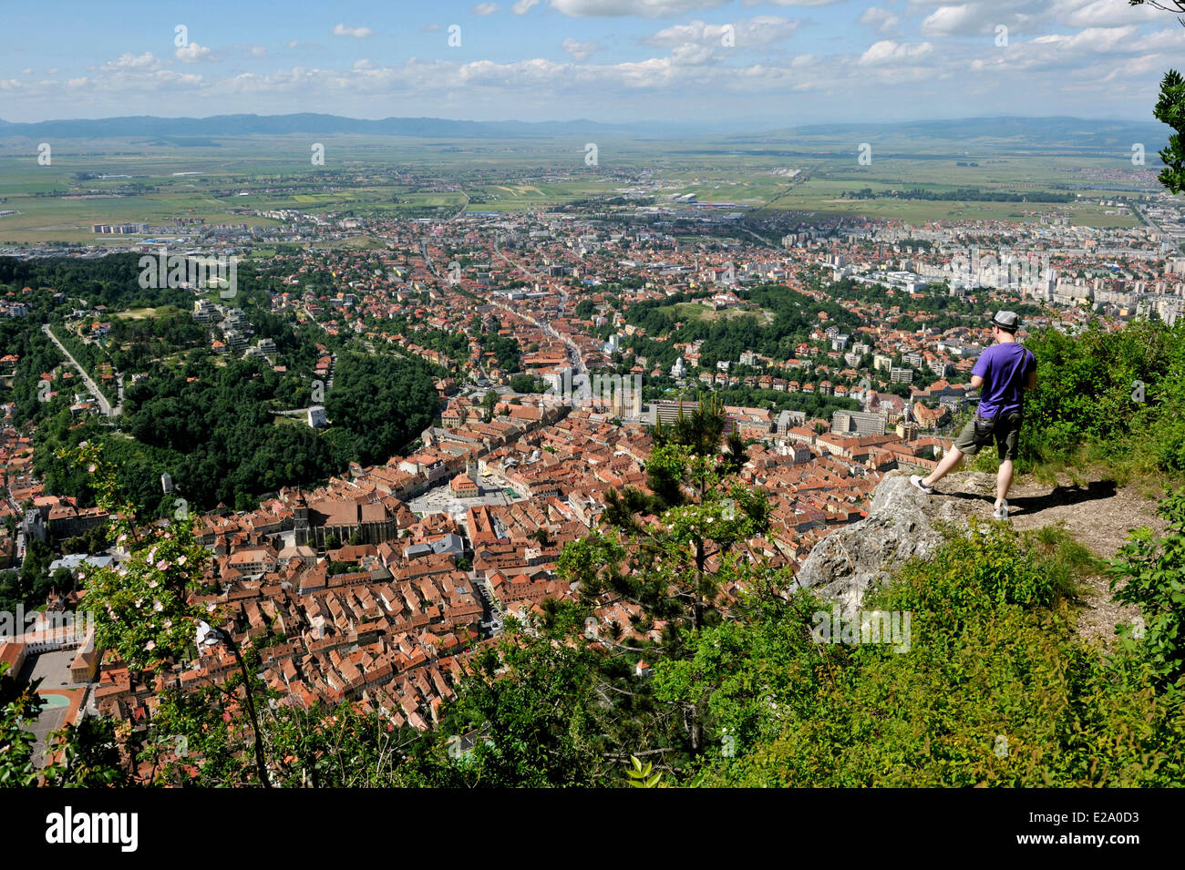 Rumänien, Siebenbürgen, Brasov, Panorama von Mount Tampa Stockfoto