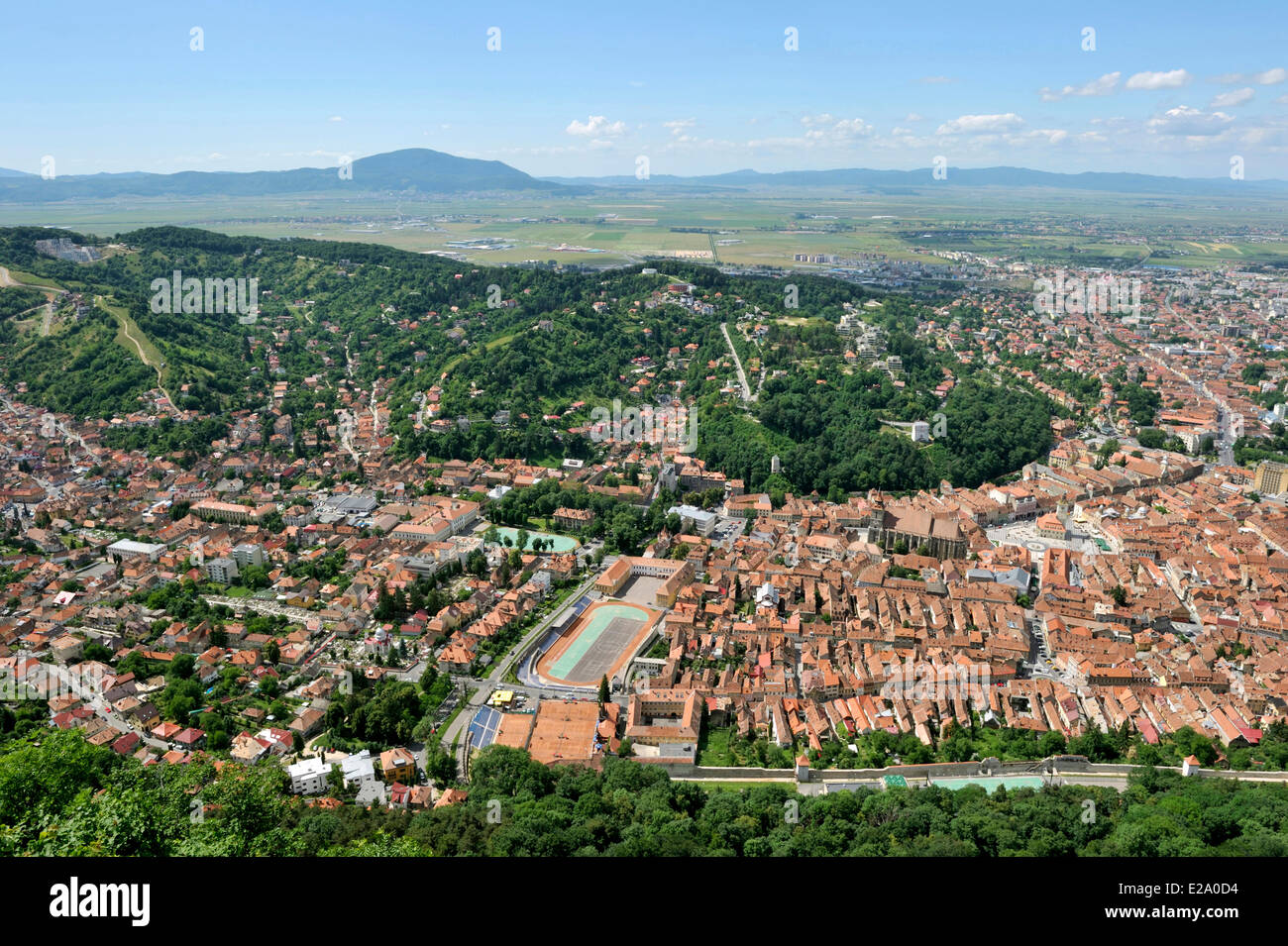 Rumänien, Siebenbürgen, Brasov, Panorama von Mount Tampa Stockfoto